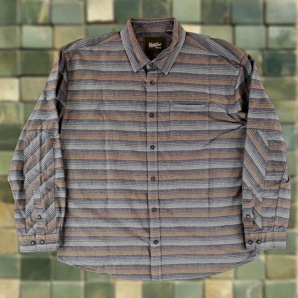 Howler Brothers Howler Bros Shirt Flannel Button Up Long Sleeve Mens XXL Gray Blue Brown Size US XXL / EU 58 / 5 - 1 Thumbnail