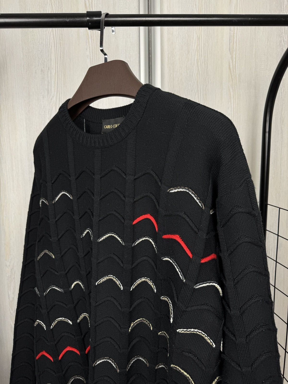 Carlo Colucci Carlo Colucci black cable knitted cotton sweater size 54 Size US L / EU 52-54 / 3 - 5 Thumbnail