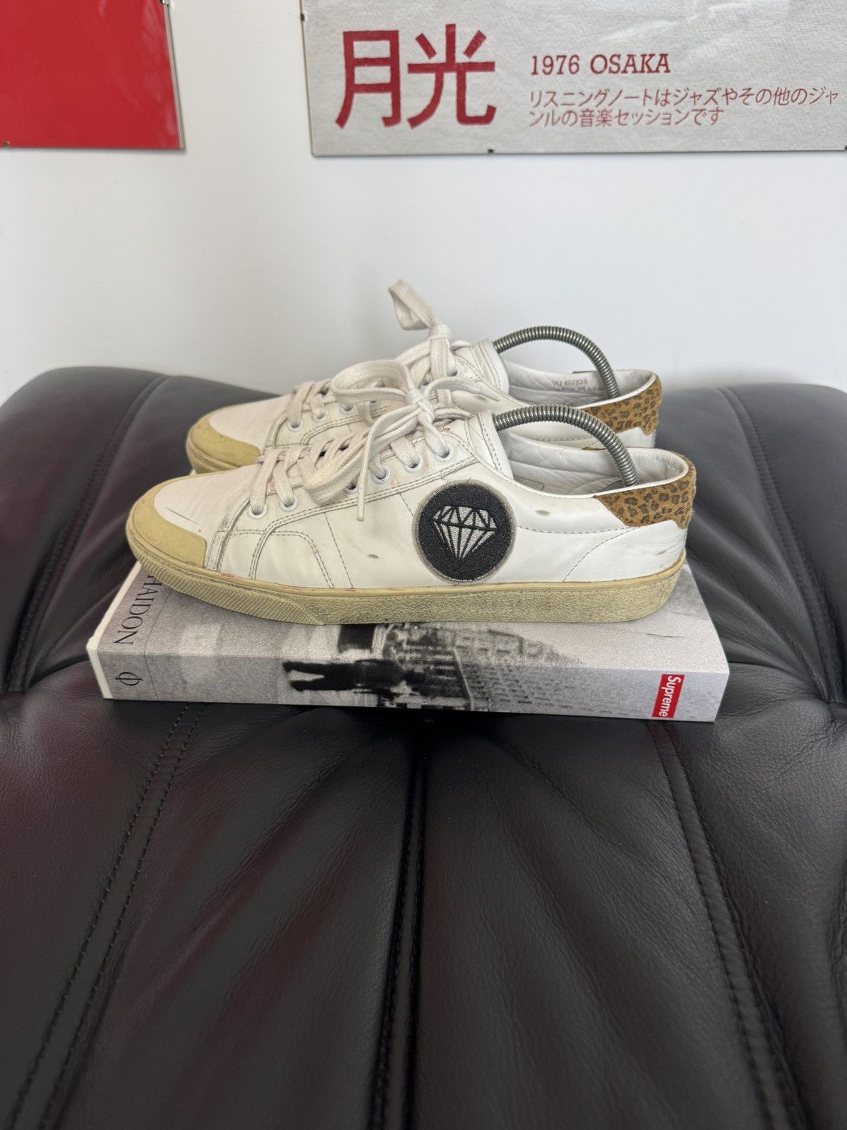 Saint Laurent Paris SL37 Diamond Patch Surf Lowtop Sneakers