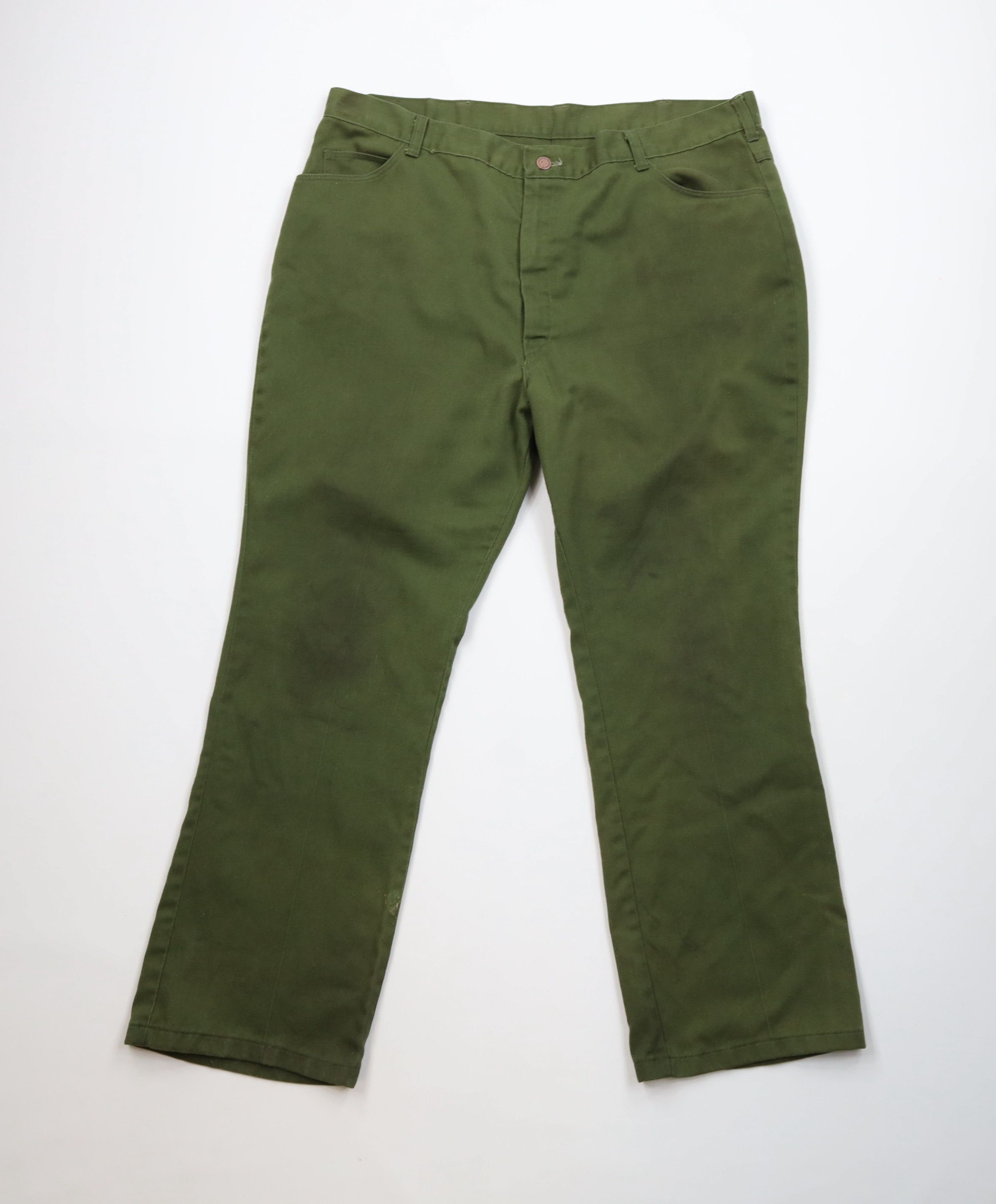 Vintage Vintage 70s Streetwear Wide Leg Denim Jeans Avocado USA Size US 40 / EU 56 - 1 Thumbnail