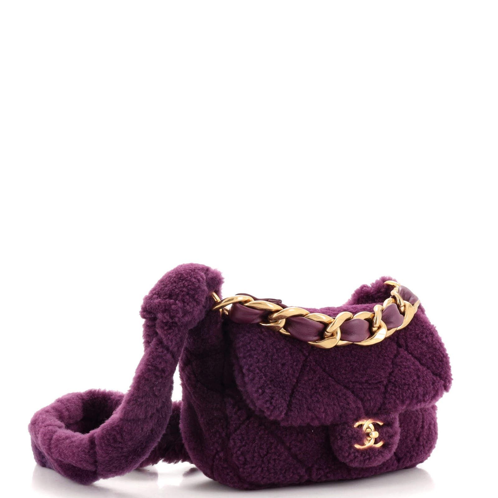 Coconing Flap Bag Quilted Shearling with Lambskin None