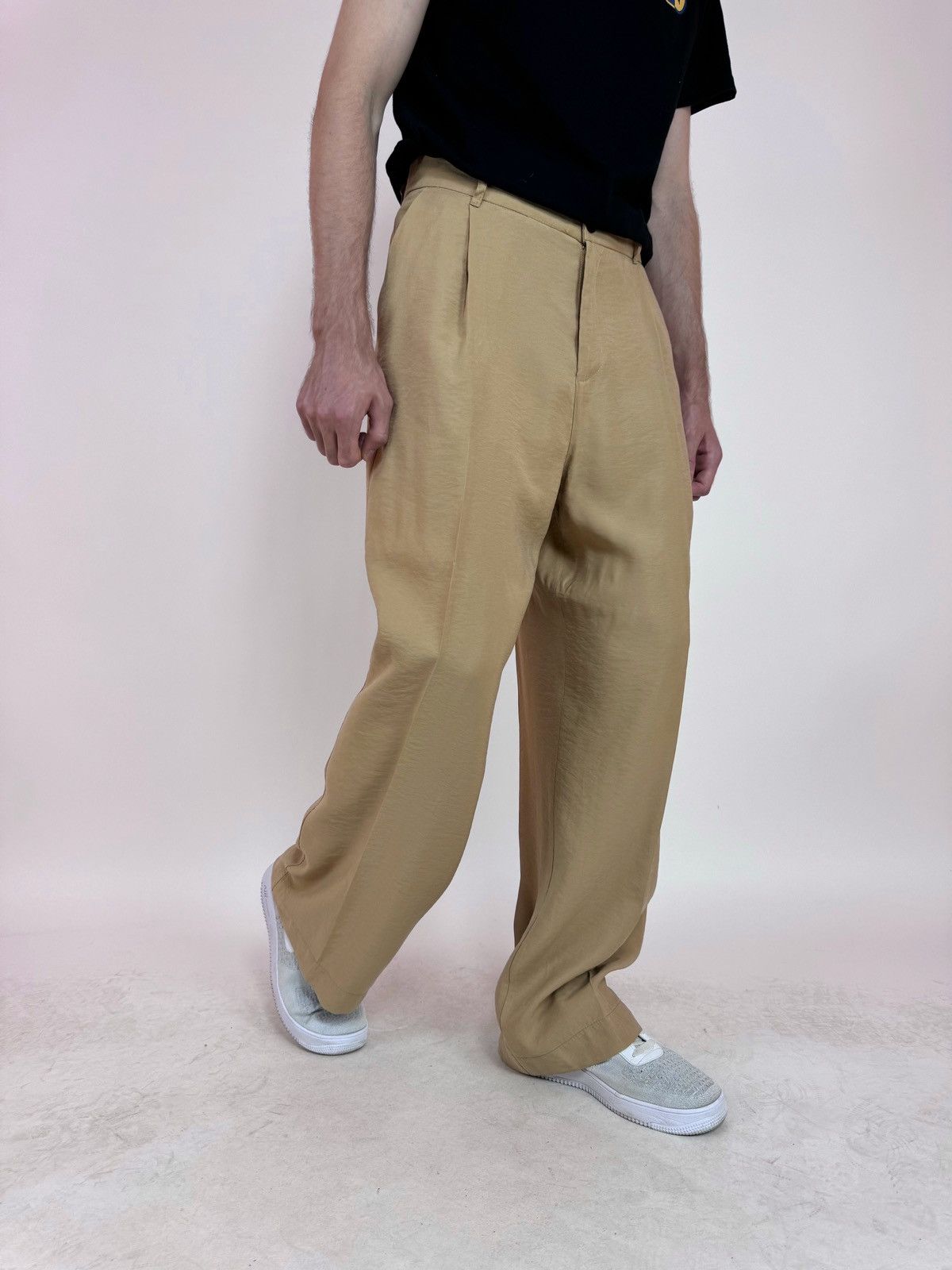 Zara Upcycled ZARA Pleated Trousers Viscose Pants wide legs sz 32 Size US 32 / EU 48 - 5 Thumbnail