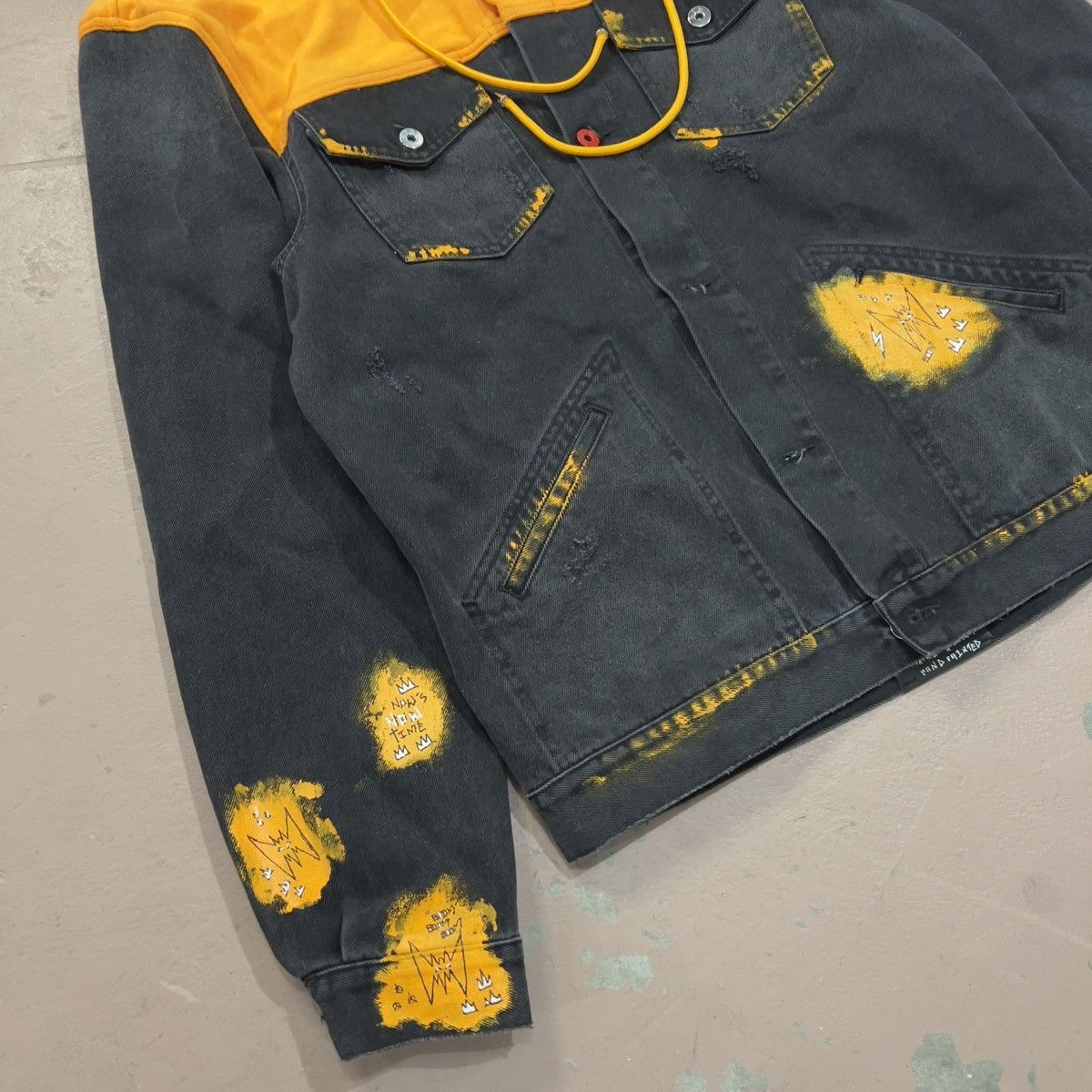 Marc Jacques Burton Marc Jaques Burton Orange Denim jacket with oversized hood Size US XL / EU 56 / 4 - 2 Thumbnail