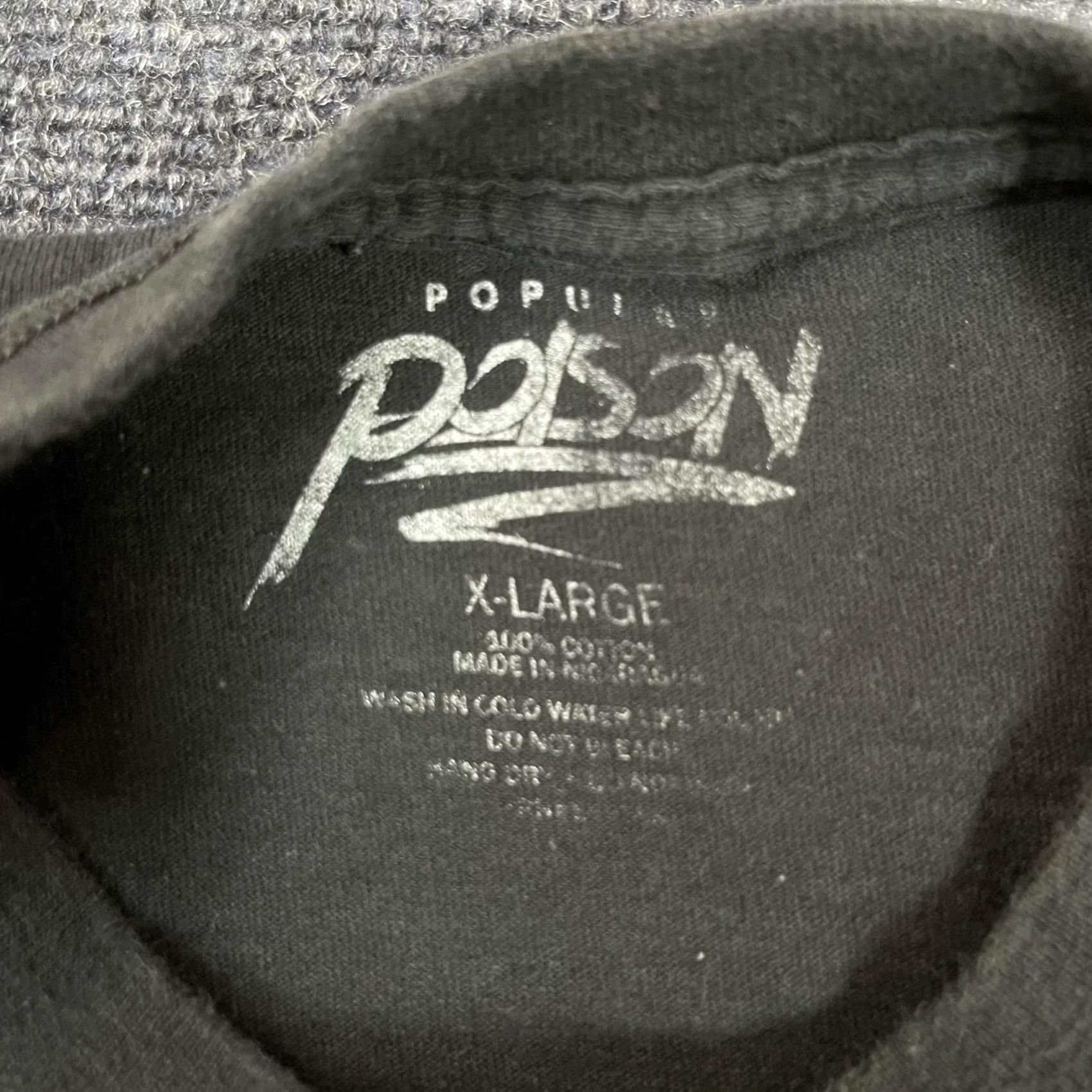 Vintage Popular Poison Shirt Mens XL Black Embroidered Cannabis Leaf 420 Tee T-Shirt Size US XL / EU 56 / 4 - 3 Thumbnail