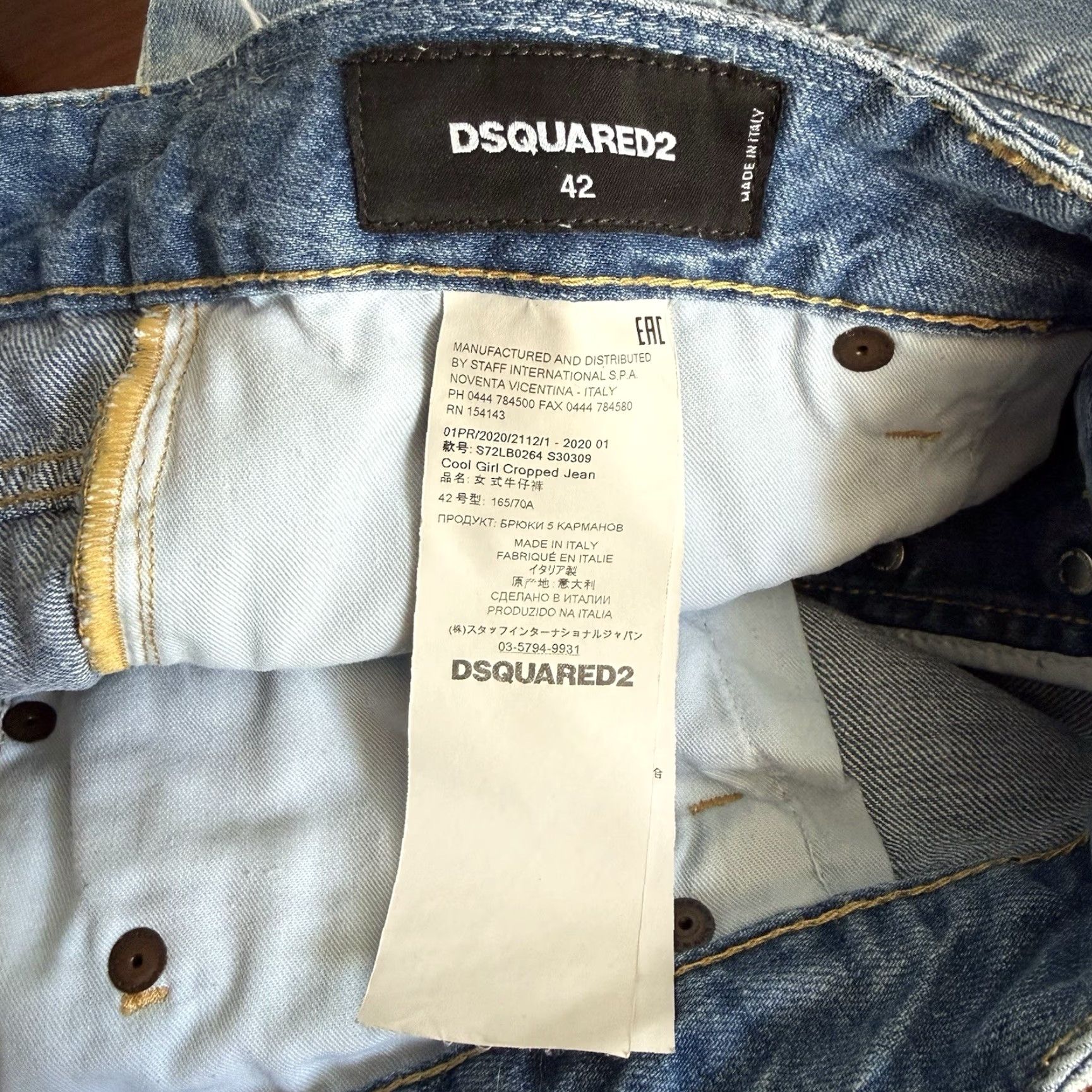Dsquared2 VINTAGE Dsquared2 Cool Girl Cropped Jean Low Rise Distressed Rainbow Woman Jeans 42 Blue Rainbow Distressed 90s Womens Size 28" / US 6 / IT 42 - 7 Thumbnail