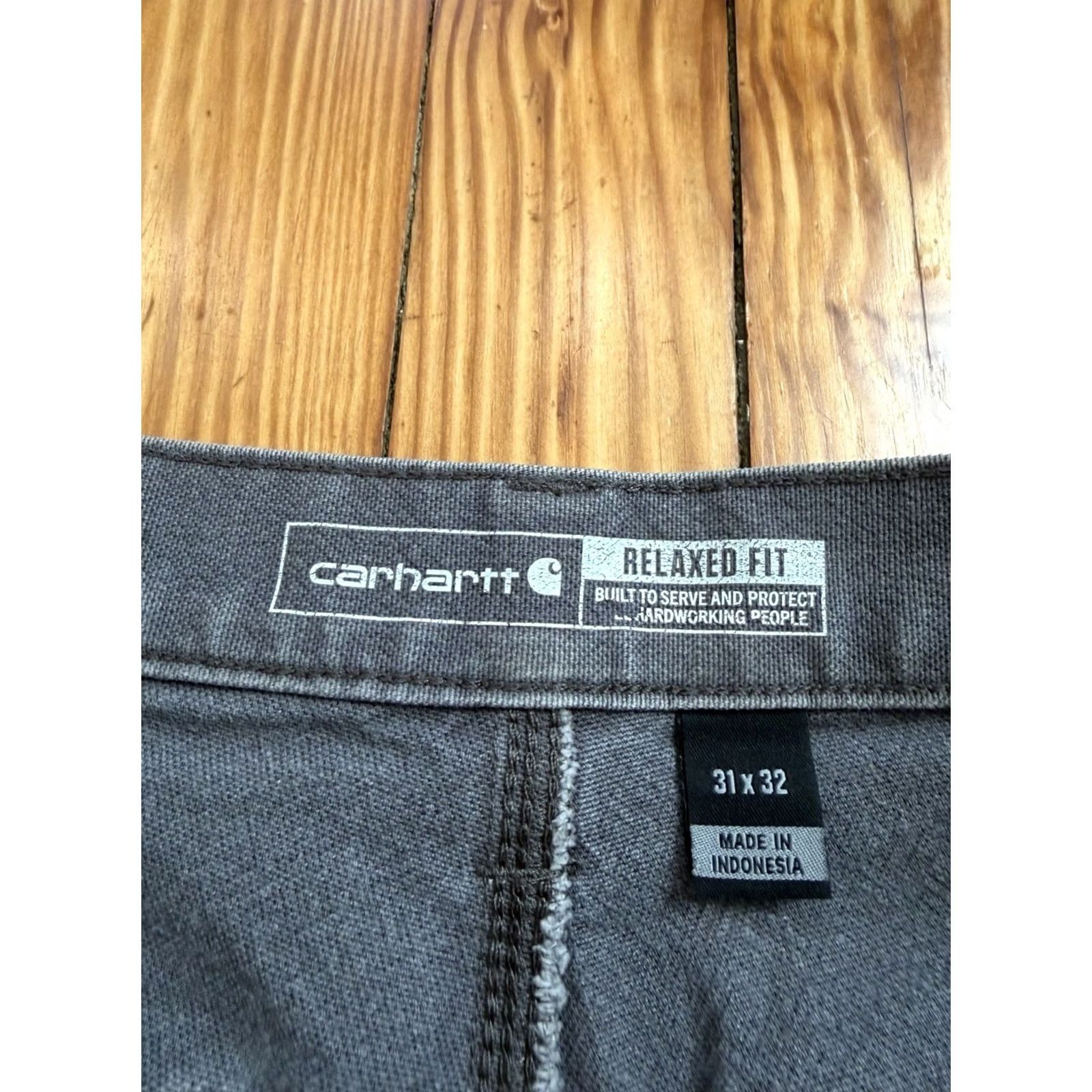 Carhartt VINTAGE Carhartt 103279 GVL Relaxed Fit Rugged Flex Duck Work Pants Grey 31x32 Distress Size US 31 - 3 Thumbnail