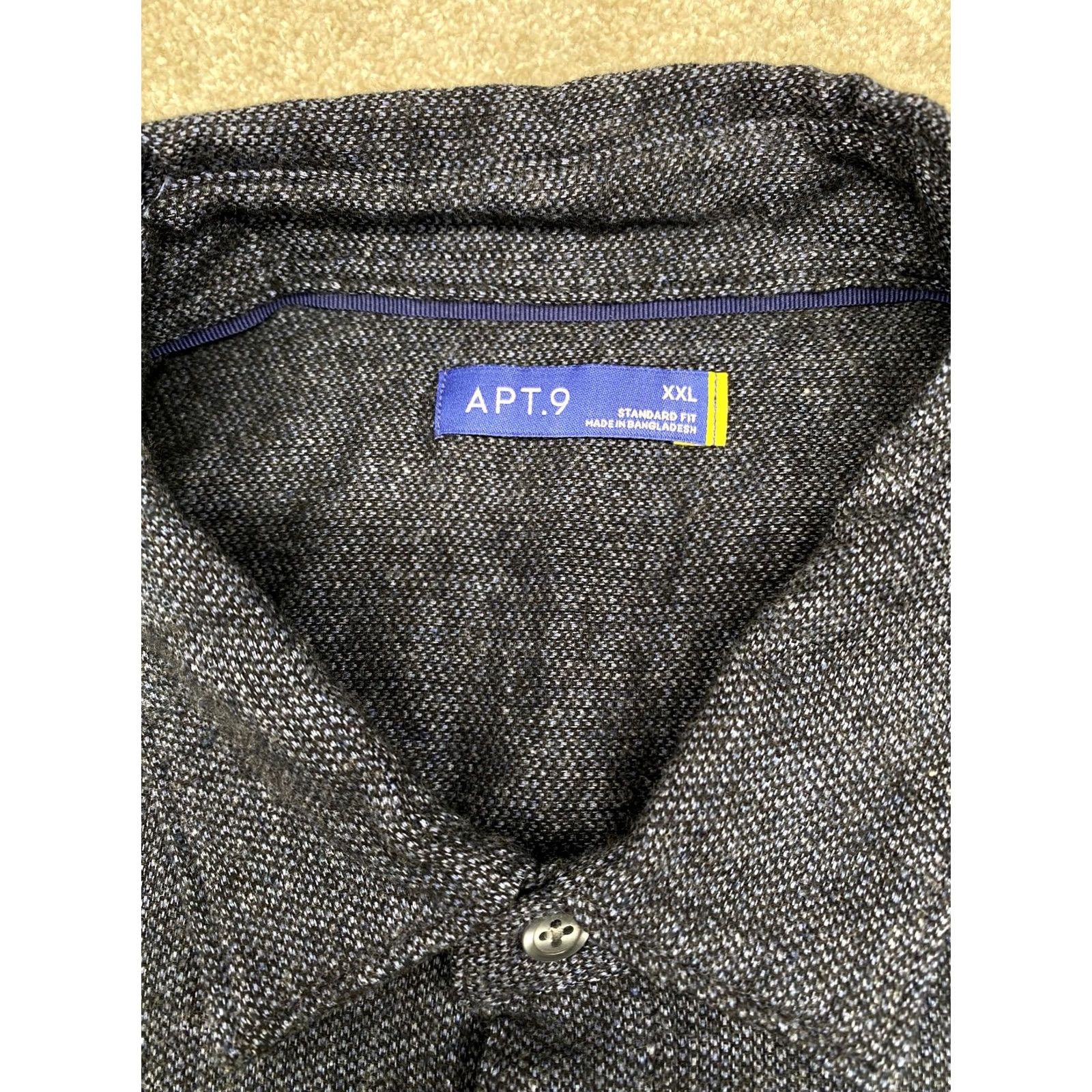 Apt. 9 Apt.9 Shirt Long Sleeve Men's 2XL Blue Solid Button-Down Collared Casual Travel Regular Fit Shirt Mens Size US XXL / EU 58 / 5 - 5 Thumbnail