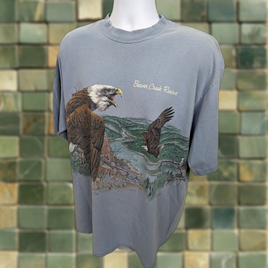 Habitat VINTAGE Habitat American Eagle T-Shirt Beaver Creek Reserve Mens XL Blue Cotton Crew Neck Short Sleeve Pathetic? Size US XL / EU 56 / 4 - 1 Thumbnail