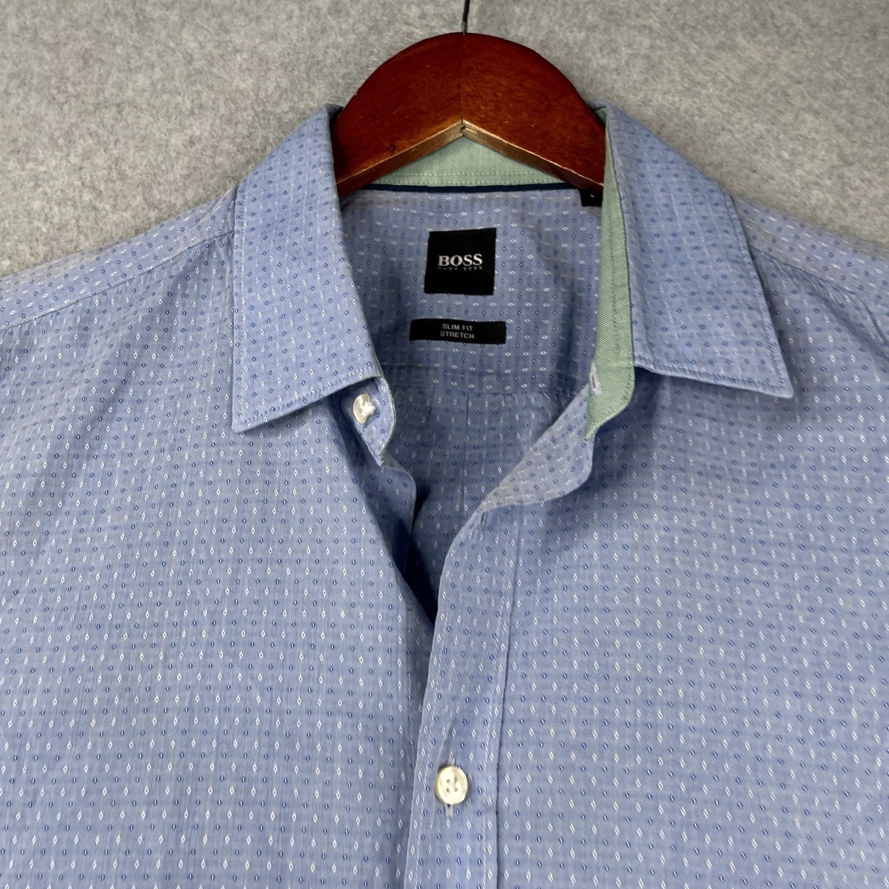 Hugo Boss HUGO BOSS Button-Up Shirt Slim Fit Long Sleeve Casual Blue Knit Cotton Modern Size US L / EU 52-54 / 3 - 3 Thumbnail