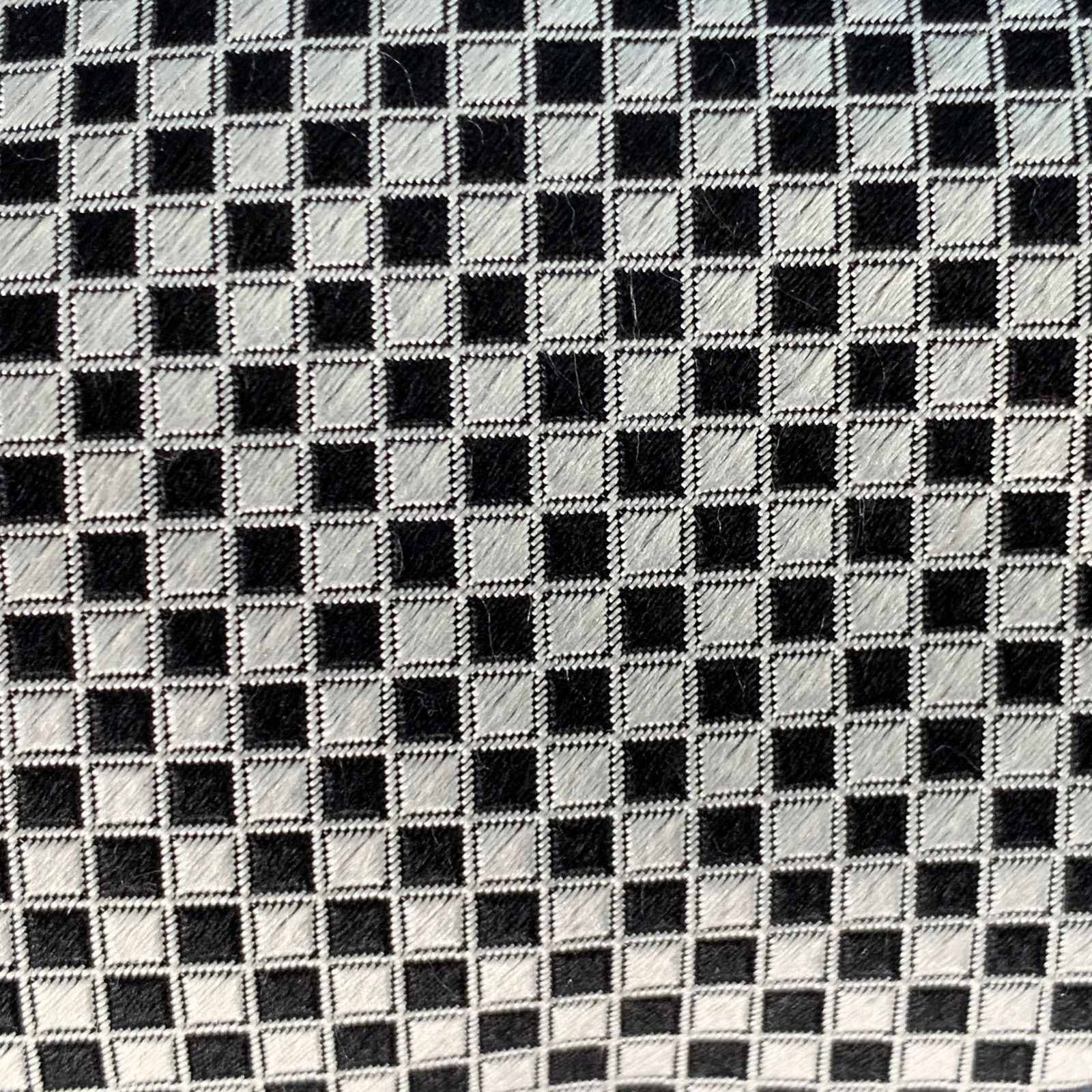 XMI Platinum XMI Black Silver Checkered Silk Tie Size ONE SIZE - 2 Thumbnail