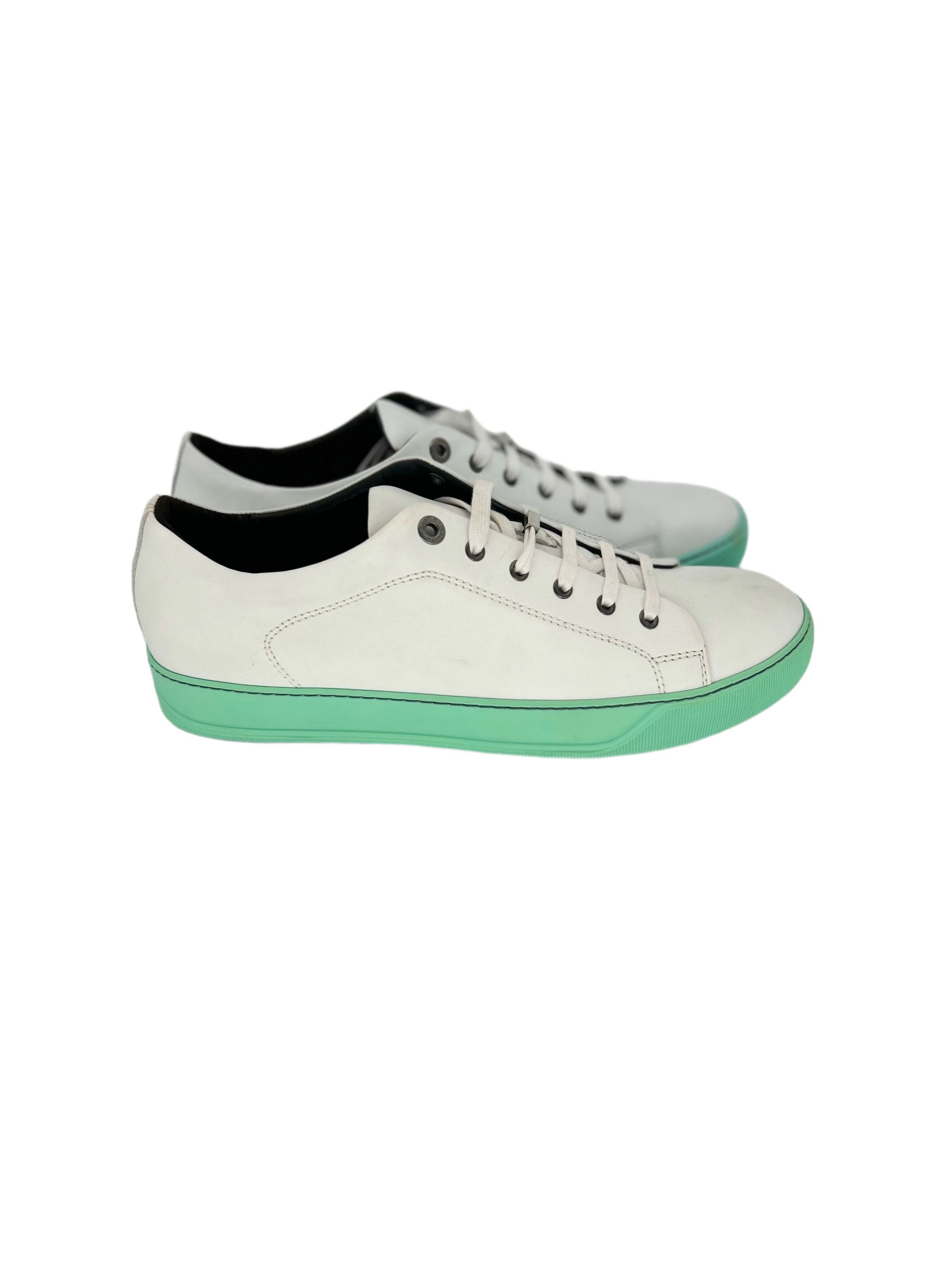 Lanvin White Leather Trainers with Mint Green Sole Size US 9 / EU 42 - 2 Thumbnail