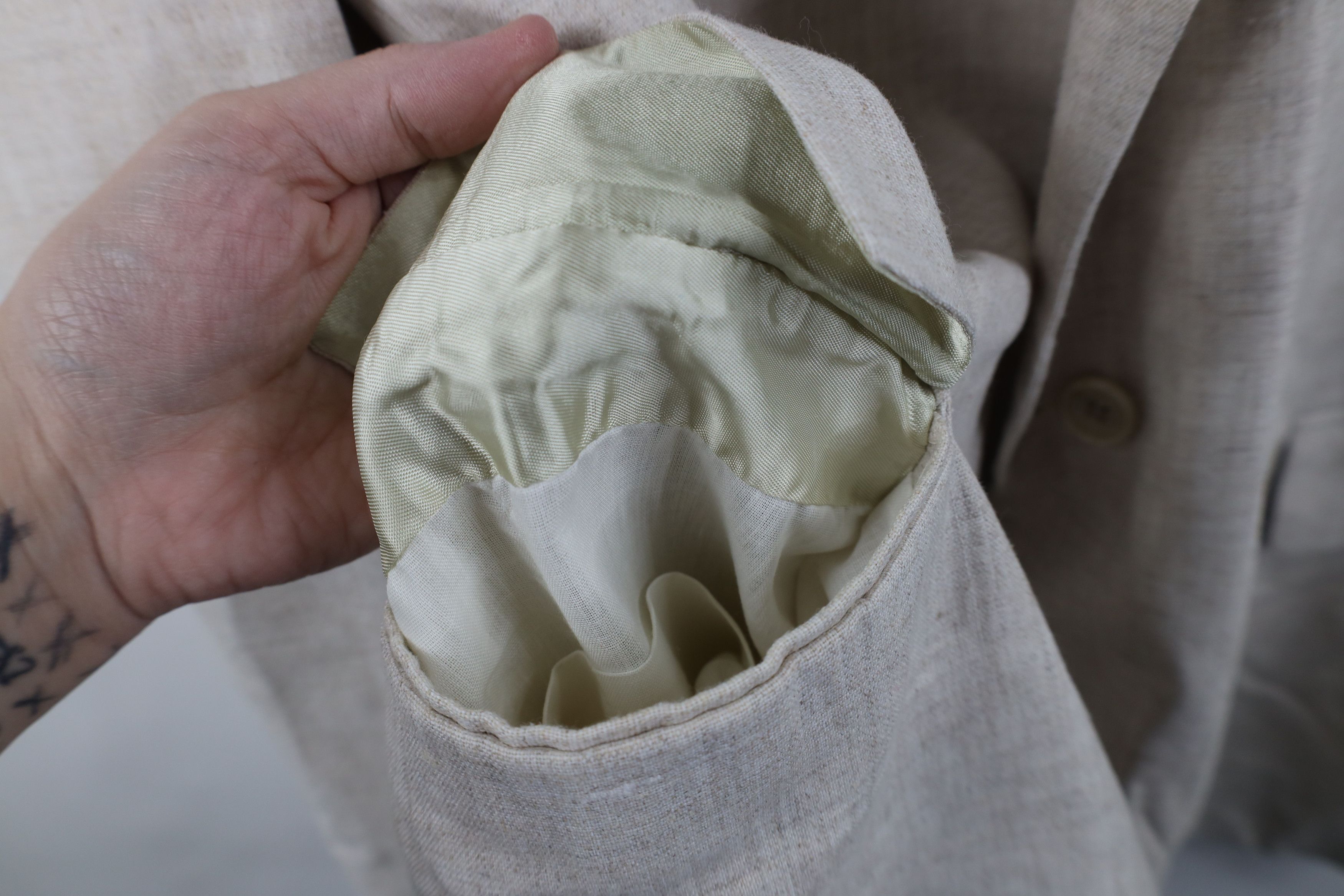 Vintage Vintage 90s Streetwear Linen Blend Coat Blazer Jacket USA Size US XXL / EU 58 / 5 - 8 Thumbnail
