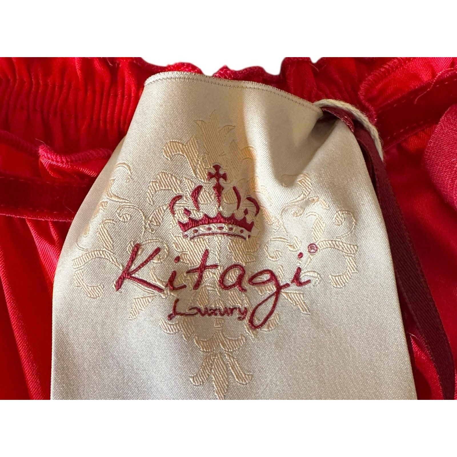 Other Kitagi NEW Red Wide Leg Cropped Satin Pants Bow Detail Size 30" / US 8 / IT 44 - 7 Thumbnail