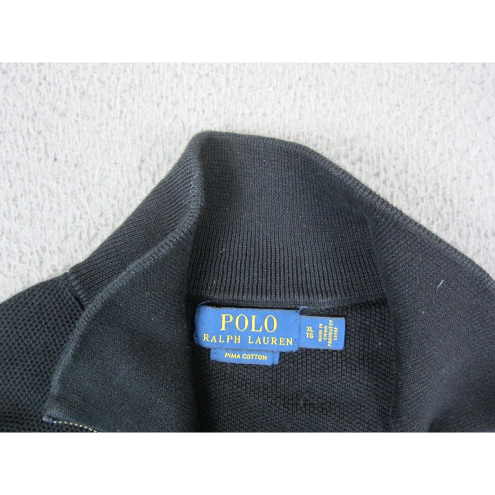 Polo Ralph Lauren Polo Ralph Lauren Sweatshirt XL Black Knit Zip 1/4 Mock Neck Logo Mens 90s Style Pullover Knit Sweatshirt Size US XL / EU 56 / 4 - 5 Thumbnail