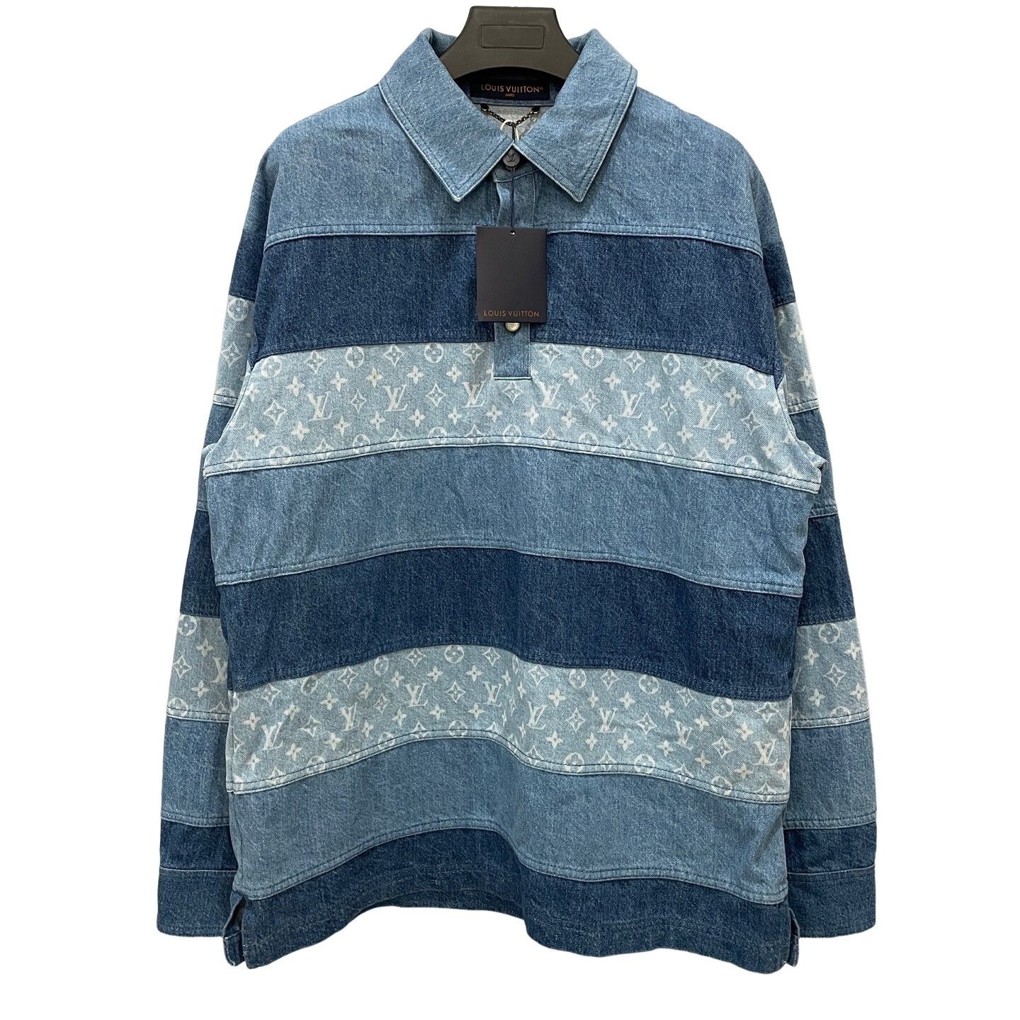 Louis Vuitton Louis Vuitton Monogram Denim Stripe Polo Size M Size US M / EU 48-50 / 2 - 1 Thumbnail