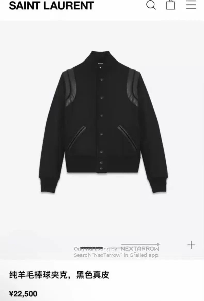 Saint Laurent Paris Saint Laurent Paris Black Samurai Wool and Leather Patchwo Size US M / EU 48-50 / 2 - 7 Thumbnail