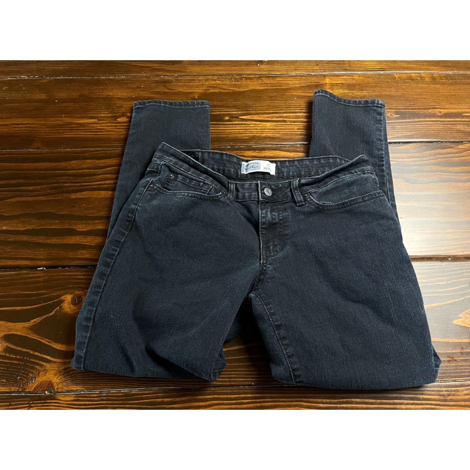 Levi's Levi's Signature Pants Woman's Jeans Skinny Black Dark Wash 10 Size 32" / US 10 / IT 46 - 2 Thumbnail