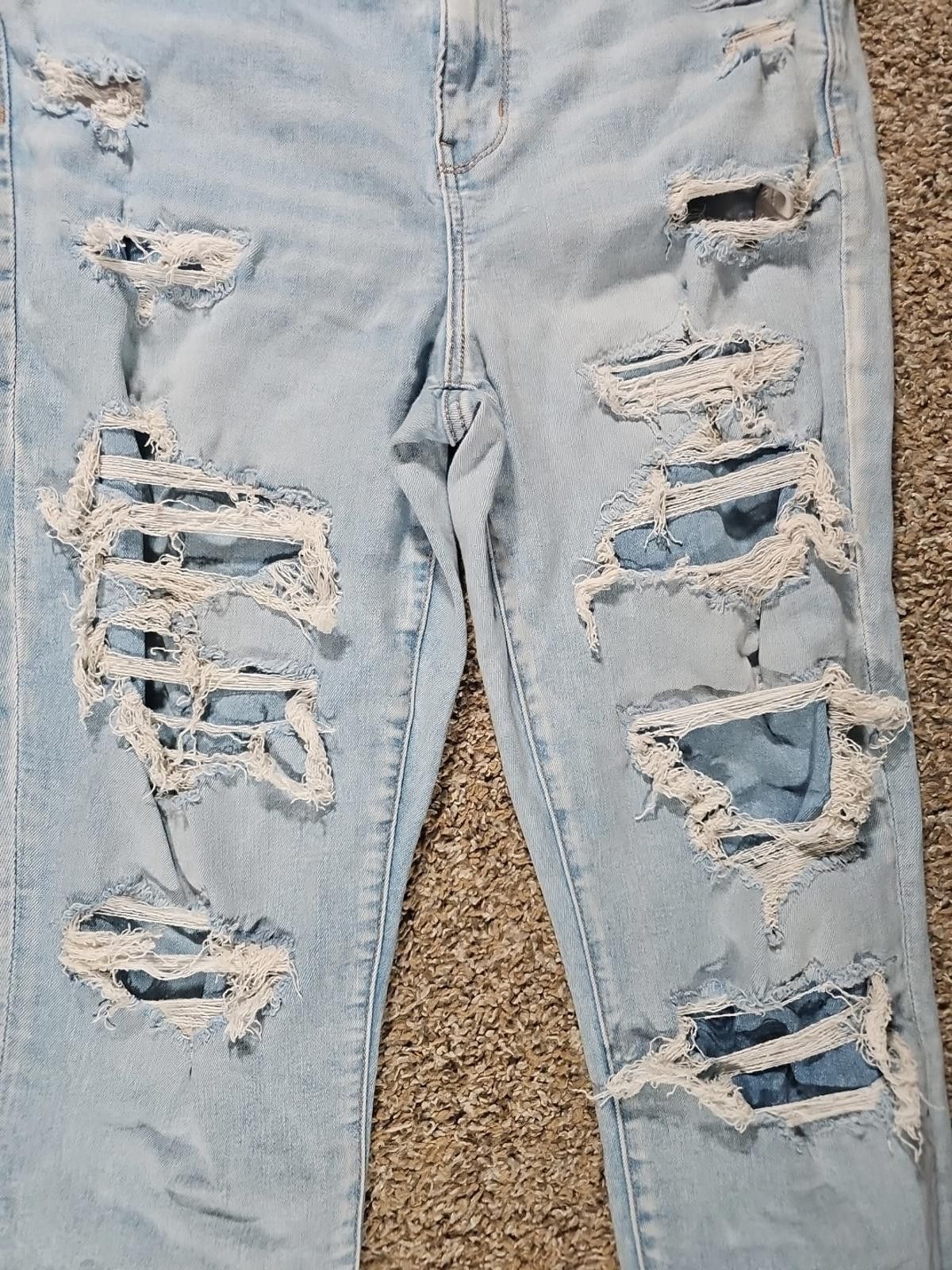 American Eagle Outfitters American Eagle Next Level Stretch Sz 16 Destroyed Jeans Size 38" / US 16 / IT 52 - 5 Thumbnail