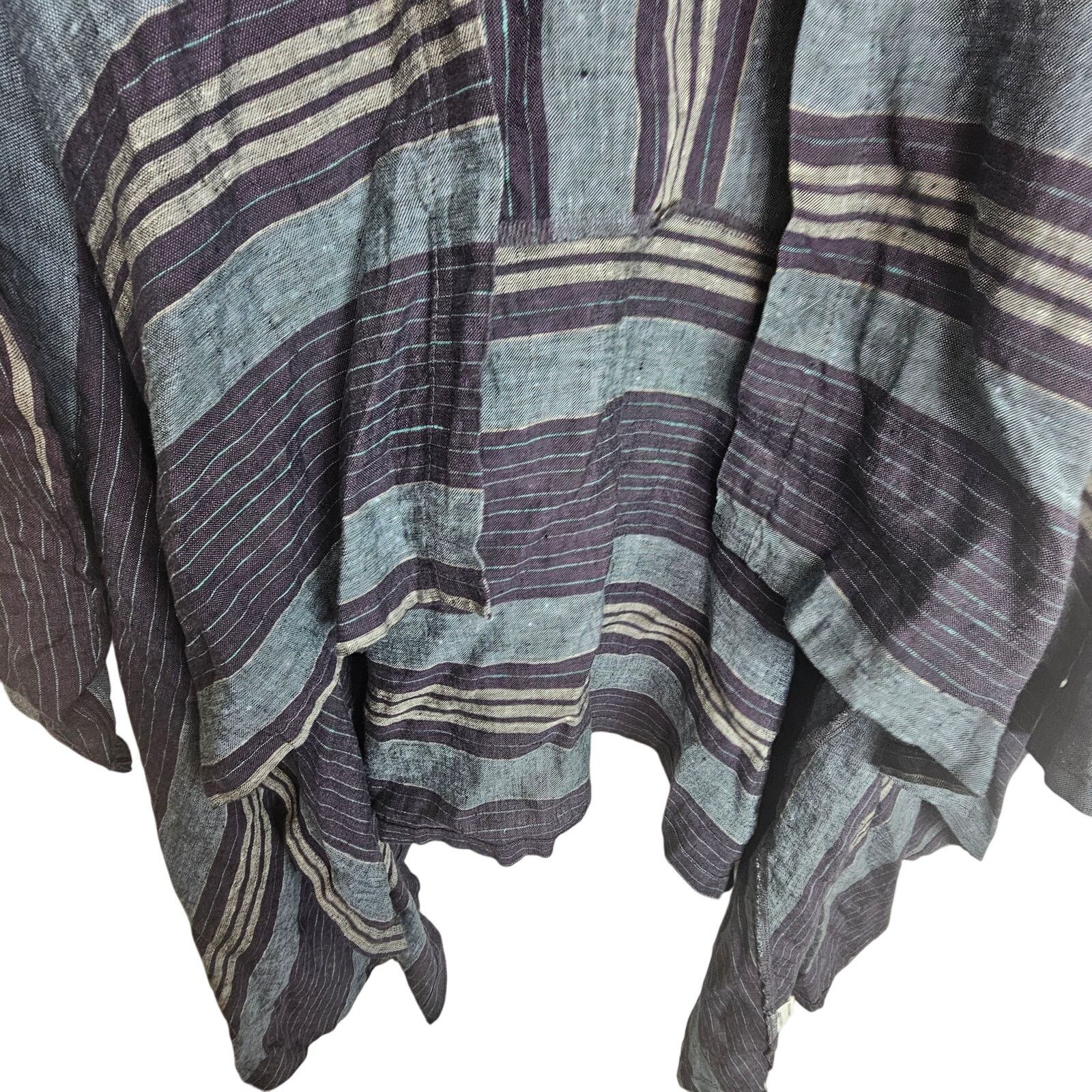 Bryn Walker Bryn Walker Womens Striped Linen Kai Jacket Sz XS Lagenlook Size XS / US 0-2 / IT 36-38 - 3 Thumbnail