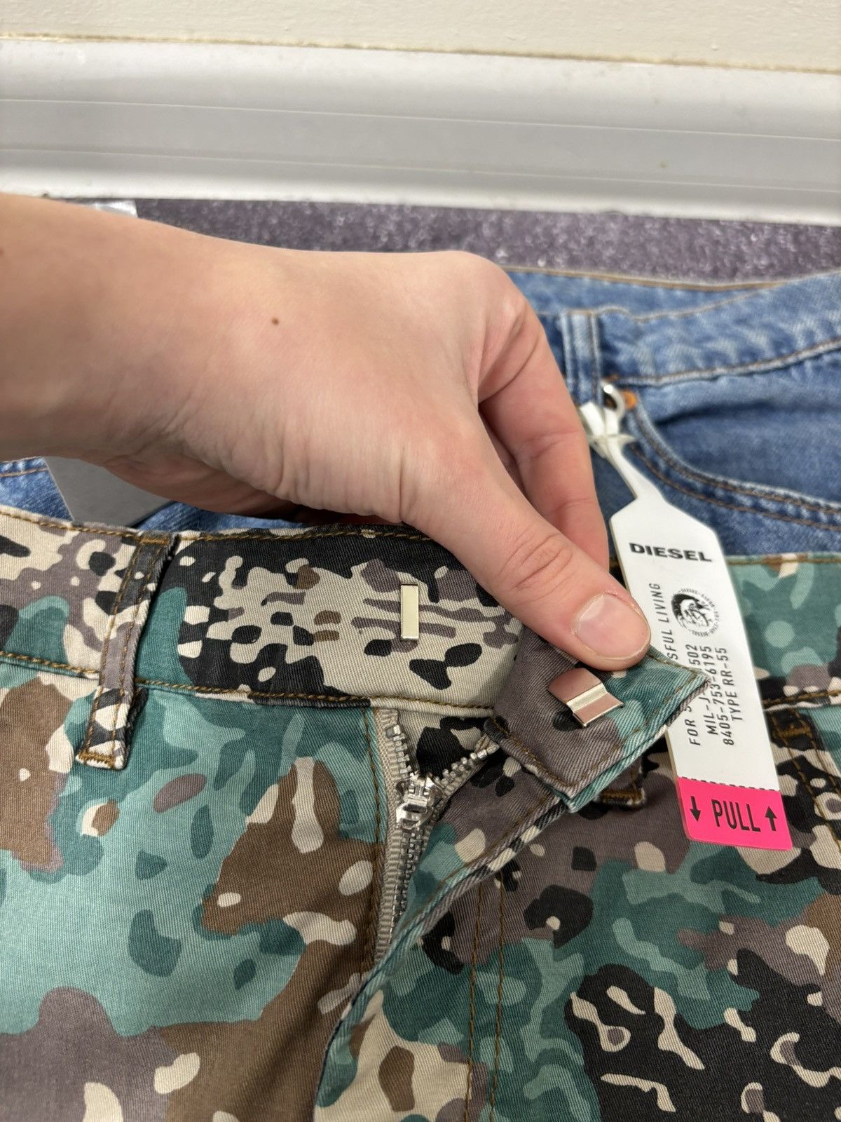 Diesel Diesel O-Cali-A Y2K Utility Denim Camo Layered Mini Skirt Size 24" / US 00 / IT 34 - 10 Thumbnail