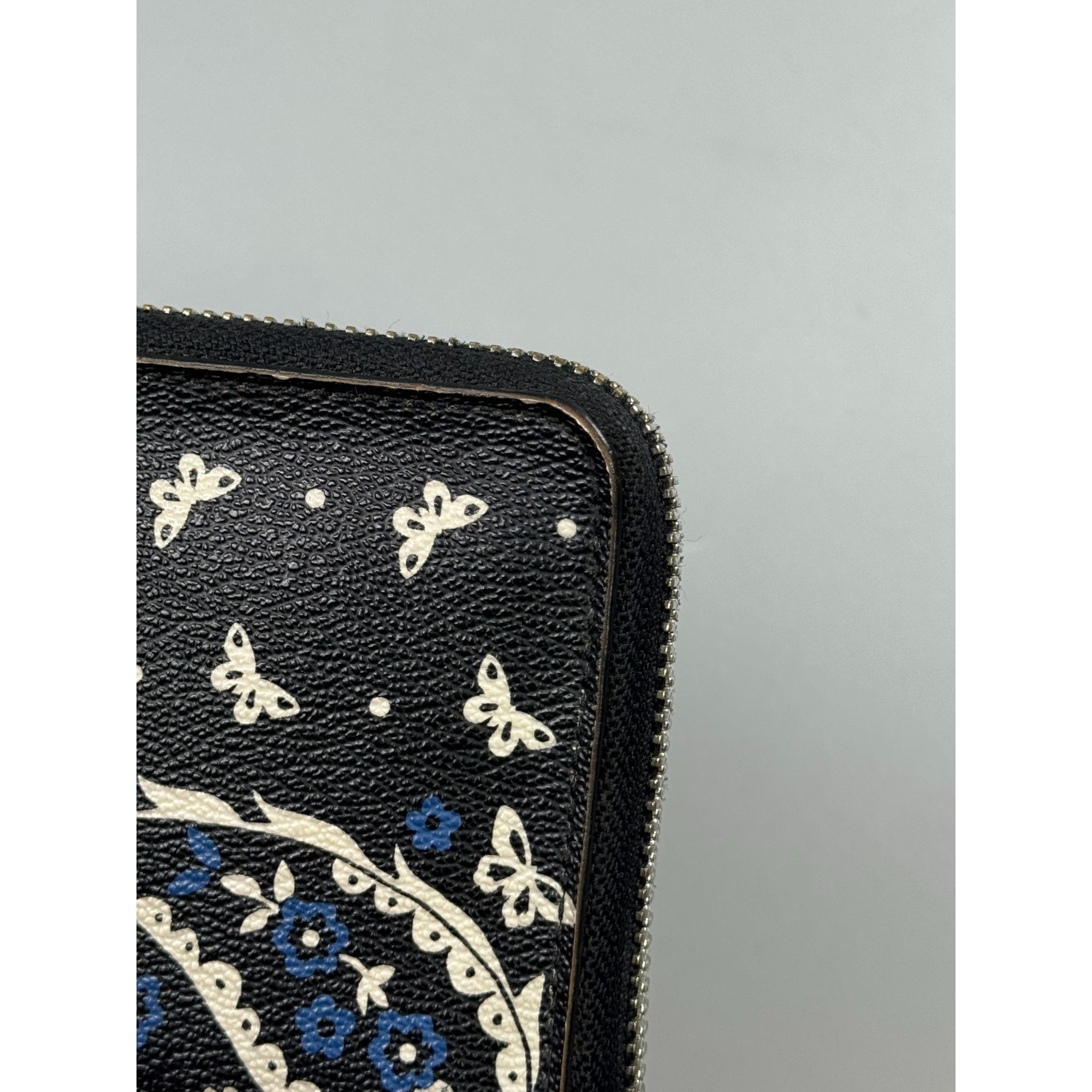 Coach Coach Accordion Zip Paisley Print Black Wallet (YG020) Size ONE SIZE - 4 Thumbnail