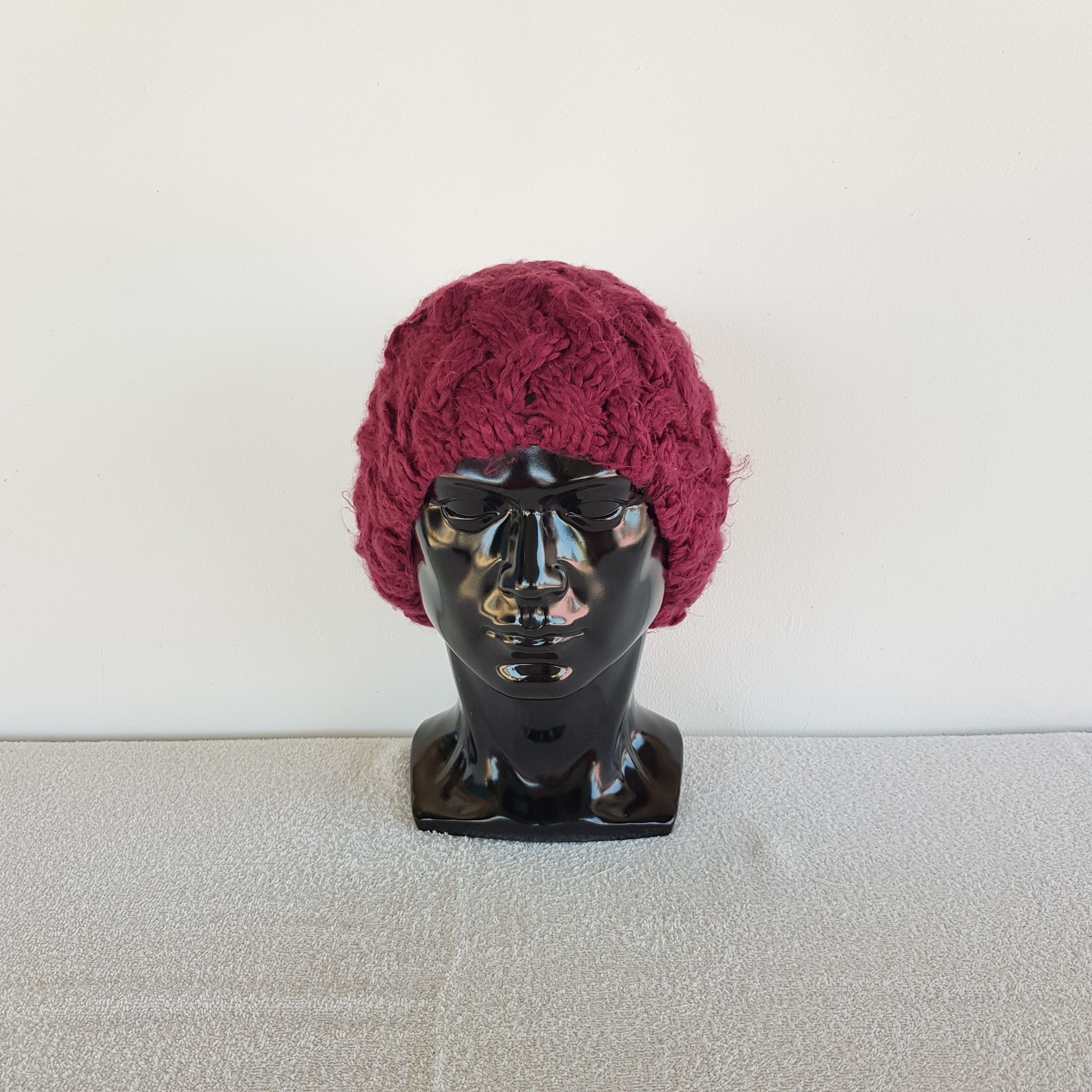 Japanese Brand Vintage Crochet Slouchy Beanie Y2K Cable Knit Snow Caps Hats Size ONE SIZE - 2 Thumbnail