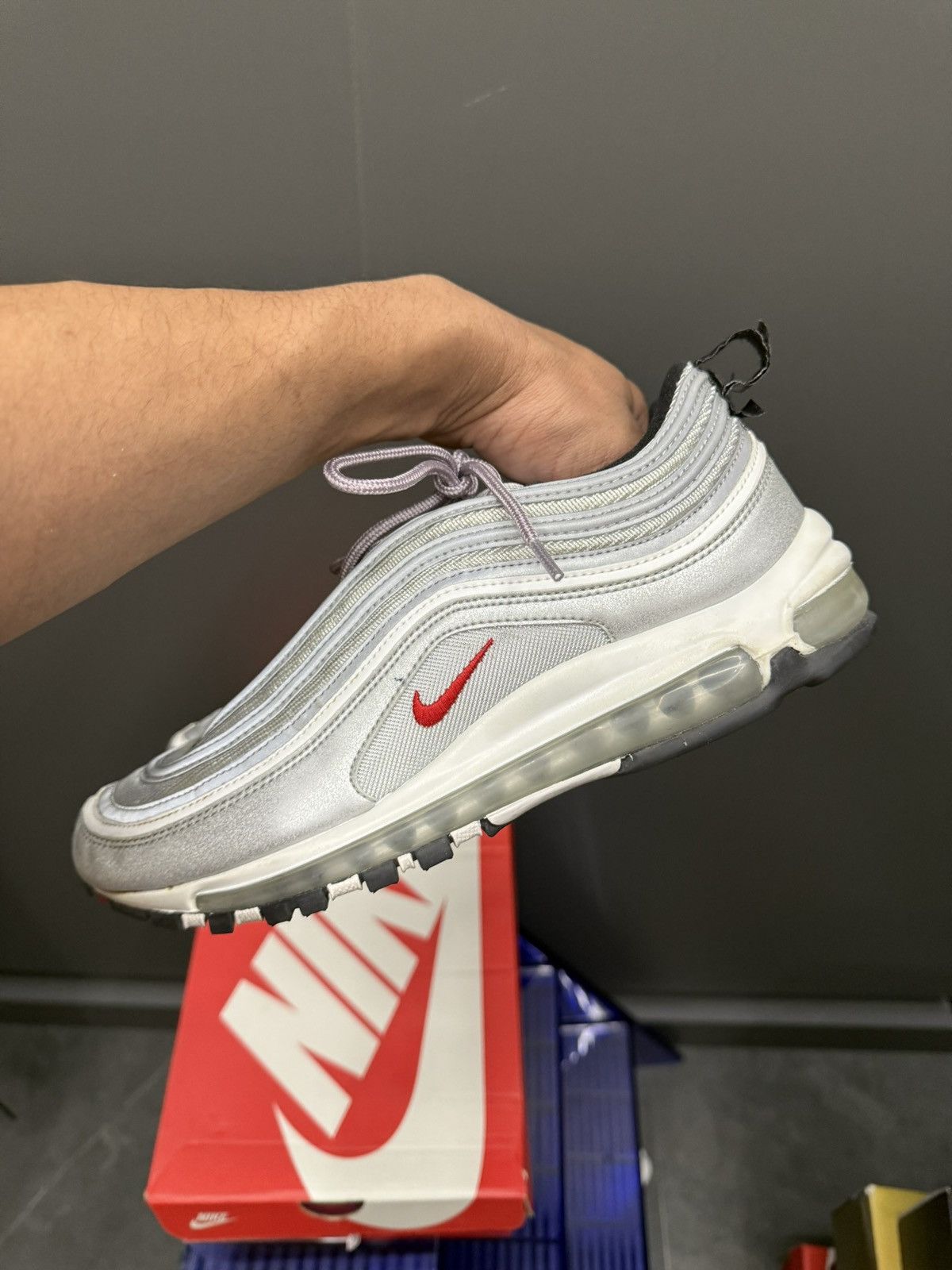 Nike Nike Air Max 97 OG QS Silver Bullet 2017 884421-001 Size US 10 / EU 43 - 5 Thumbnail