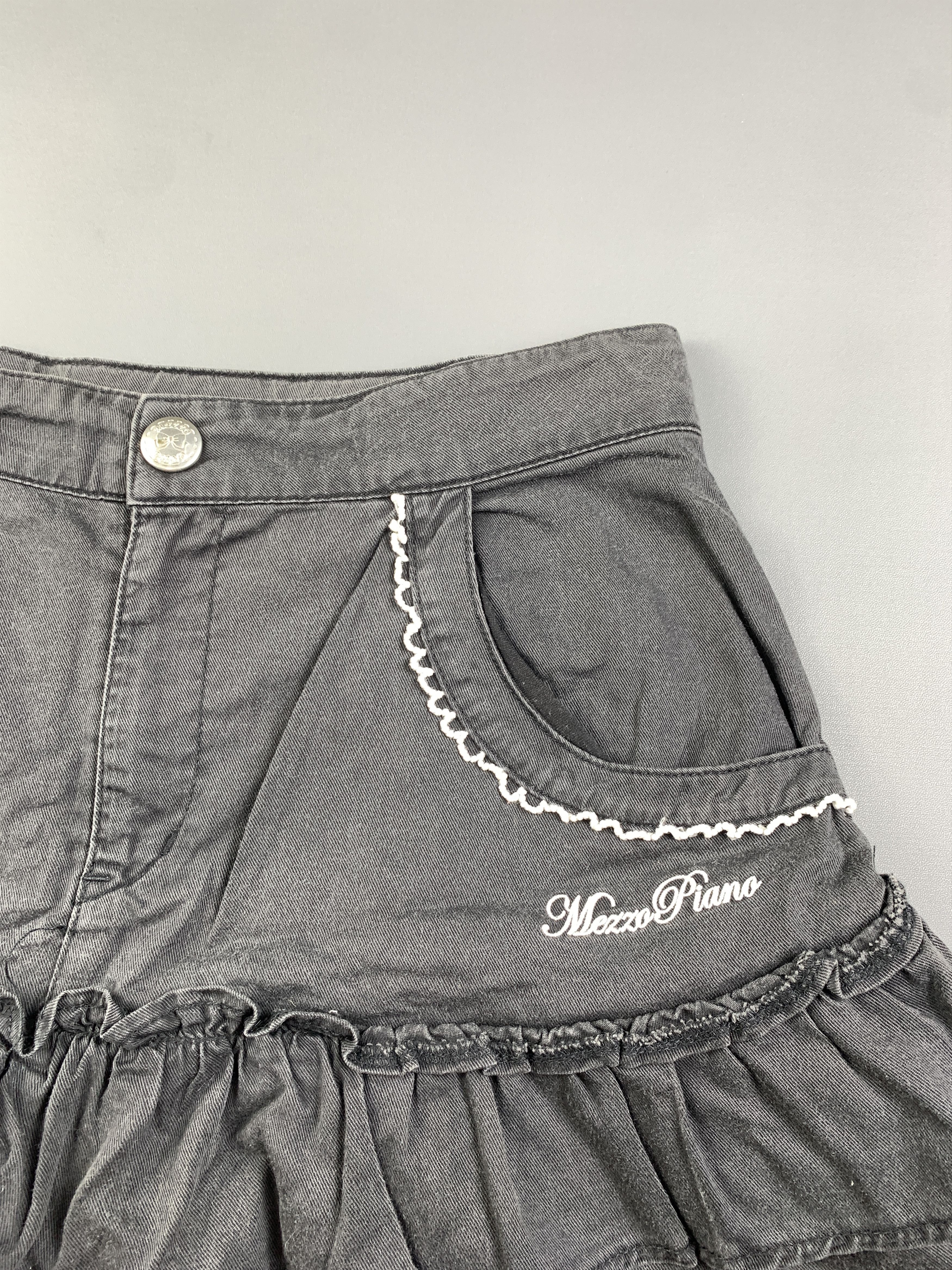 Angel Blue Mezzo Piano Crystals Black Ruffle Shorts (28) Size 28" / US 6 / IT 42 - 5 Thumbnail