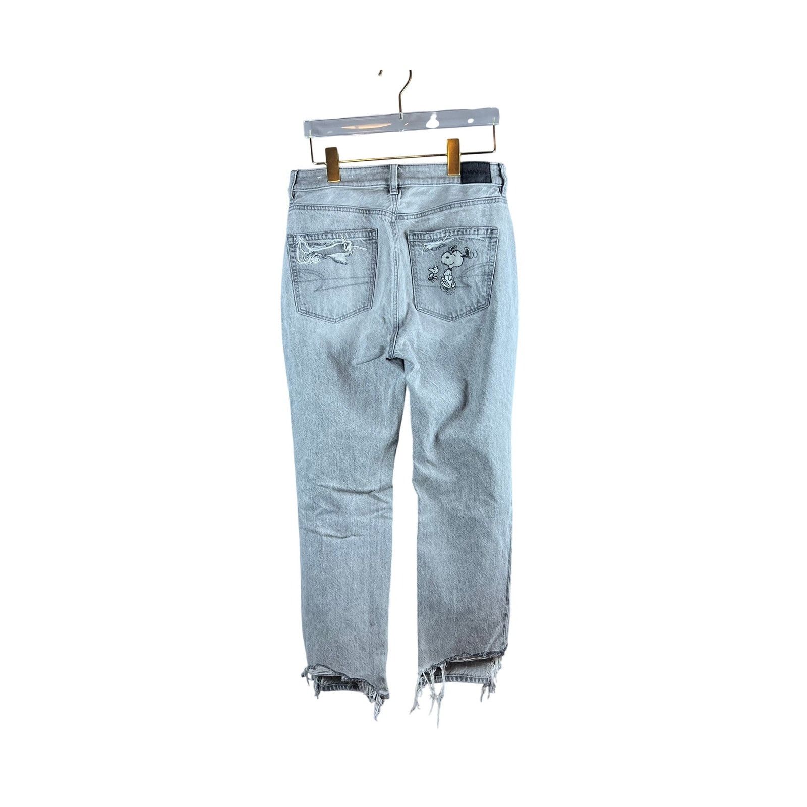 American Eagle Outfitters American Eagle x Peanuts Snoopy Distressed Mom Jeans Gray 8S Size 30" / US 8 / IT 44 - 3 Thumbnail
