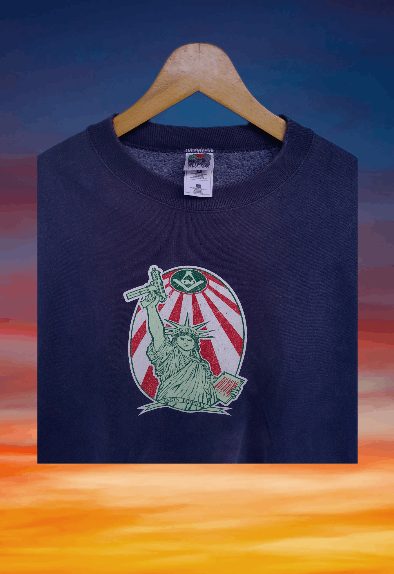 Rap Tees Streetwear Vintage 90s Takin' Liberty Sweatshirt rapteestyle Size US L / EU 52-54 / 3 - 4 Thumbnail