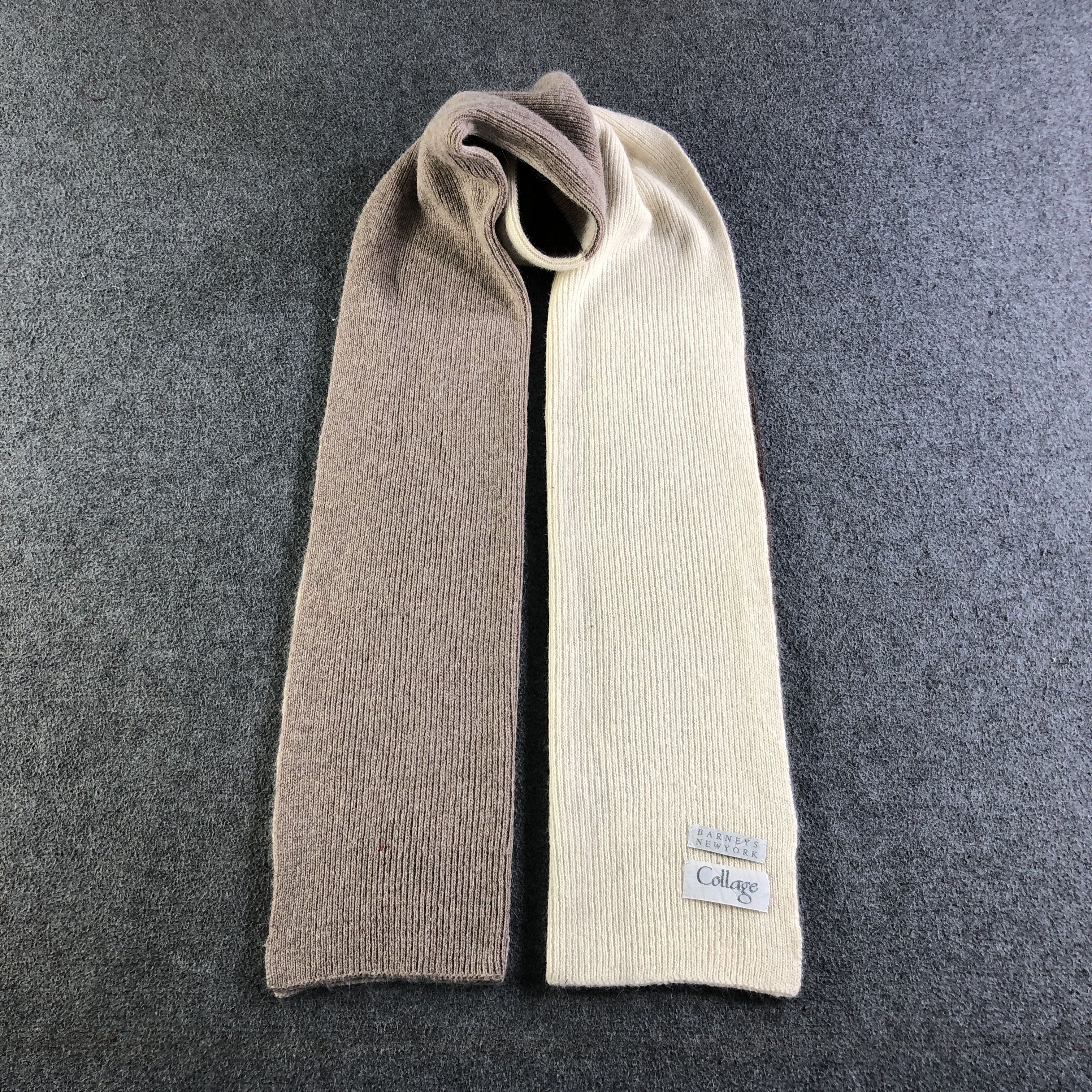 Barneys New York Barneys New York Ribbed Wool Scarf Muffler Neckwear V2613 Size ONE SIZE - 1 Thumbnail