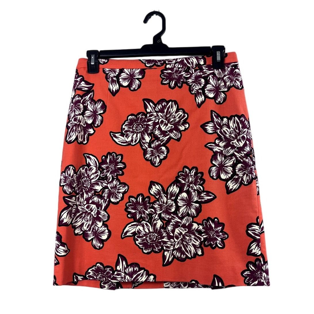 Anthropologie Women's Orange Floral Maeve Skirt 12 Size 34" / US 12 / IT 48 - 1 Thumbnail