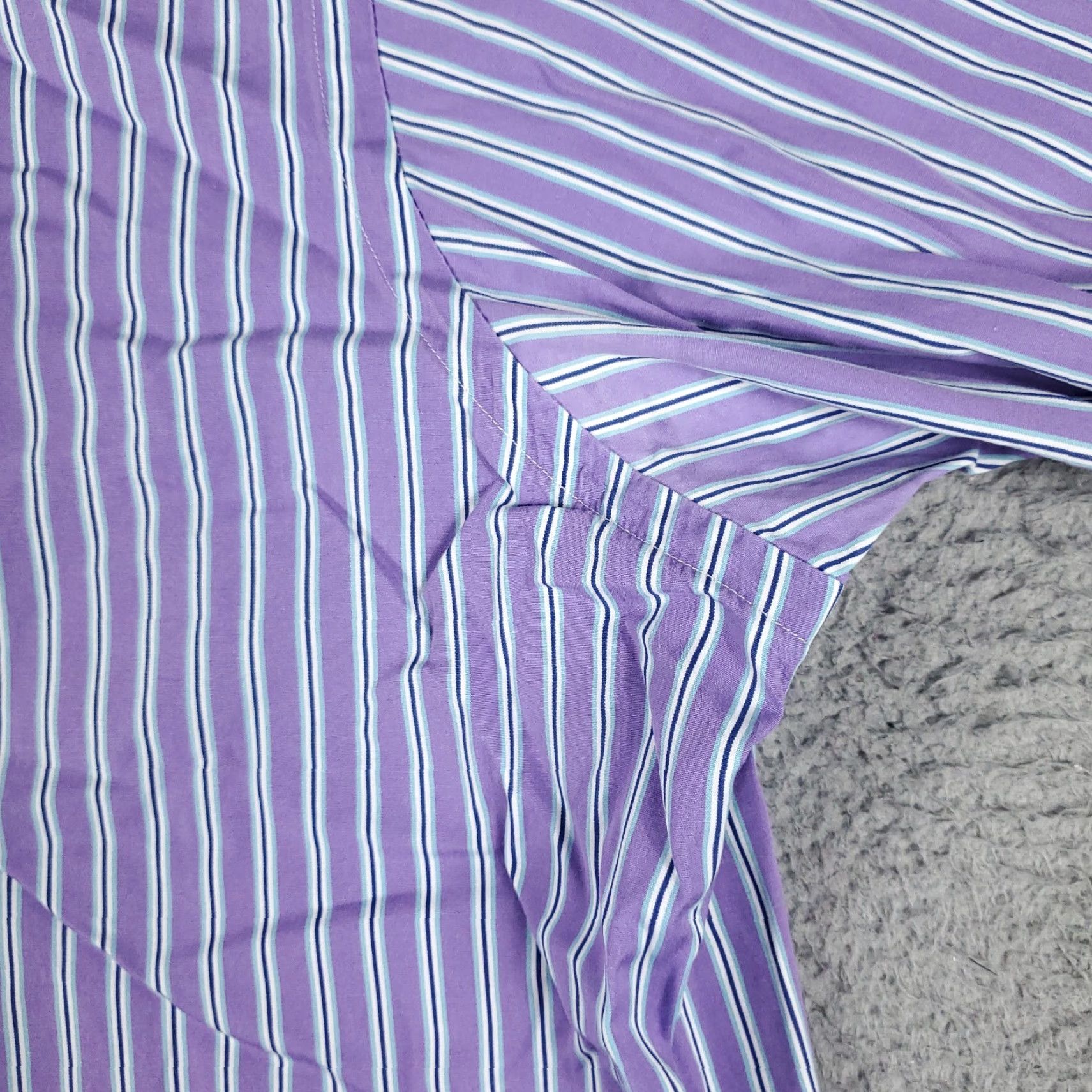 Ralph Lauren Ralph Lauren Dress Shirt Mens 17 Purple Striped Long Sleeve Button Down Classic Size 46R - 4 Thumbnail