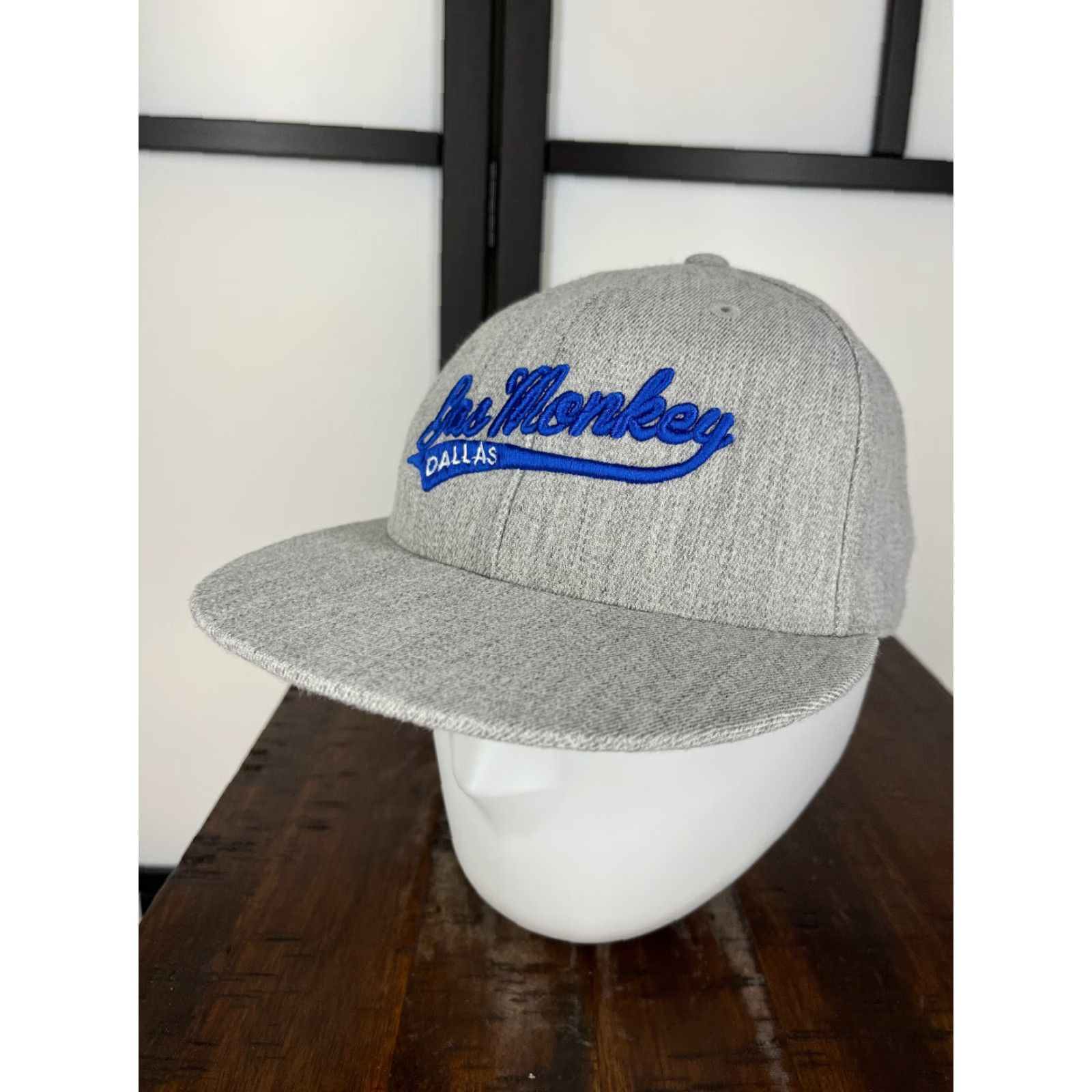 GAS Gas Monkey Garage Hat Cap Fitted Adult 7 1/4 Gray Embroidered Stretch Wool Blend Baseball Cap Mens Size ONE SIZE - 4 Thumbnail