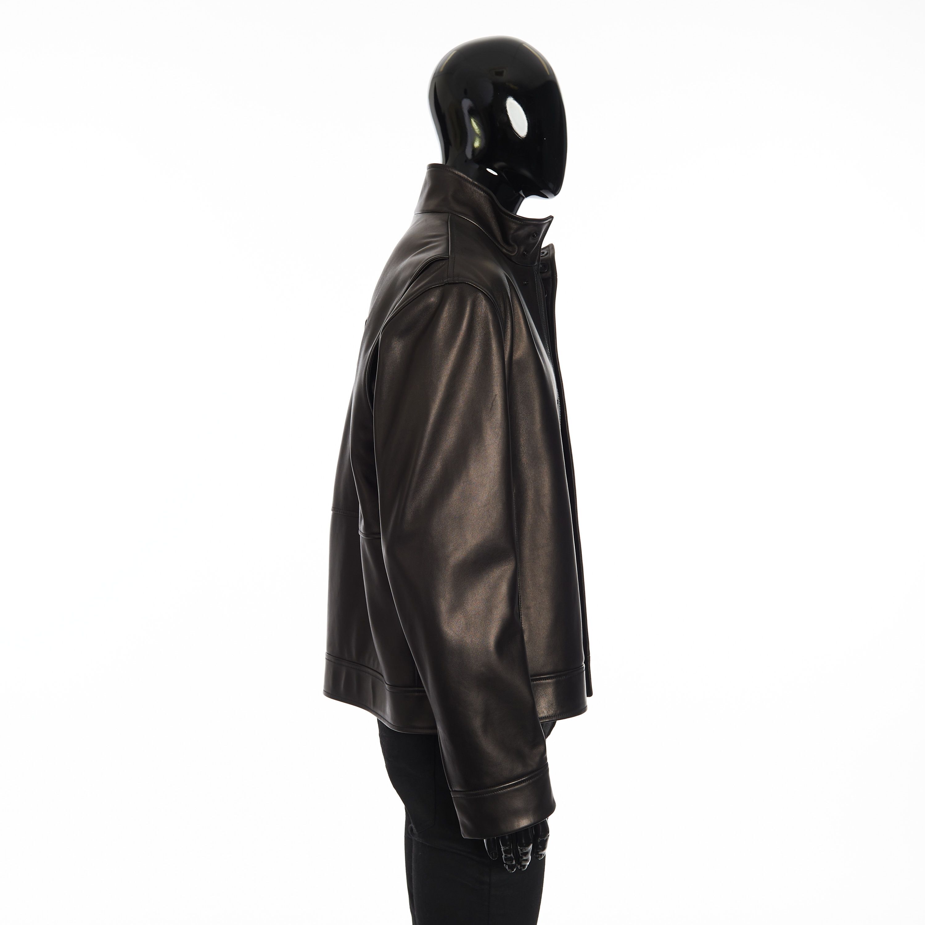 Fendi Biker Jacket In Black Leather With Embossed Fendi Roma Size US M / EU 48-50 / 2 - 8 Thumbnail