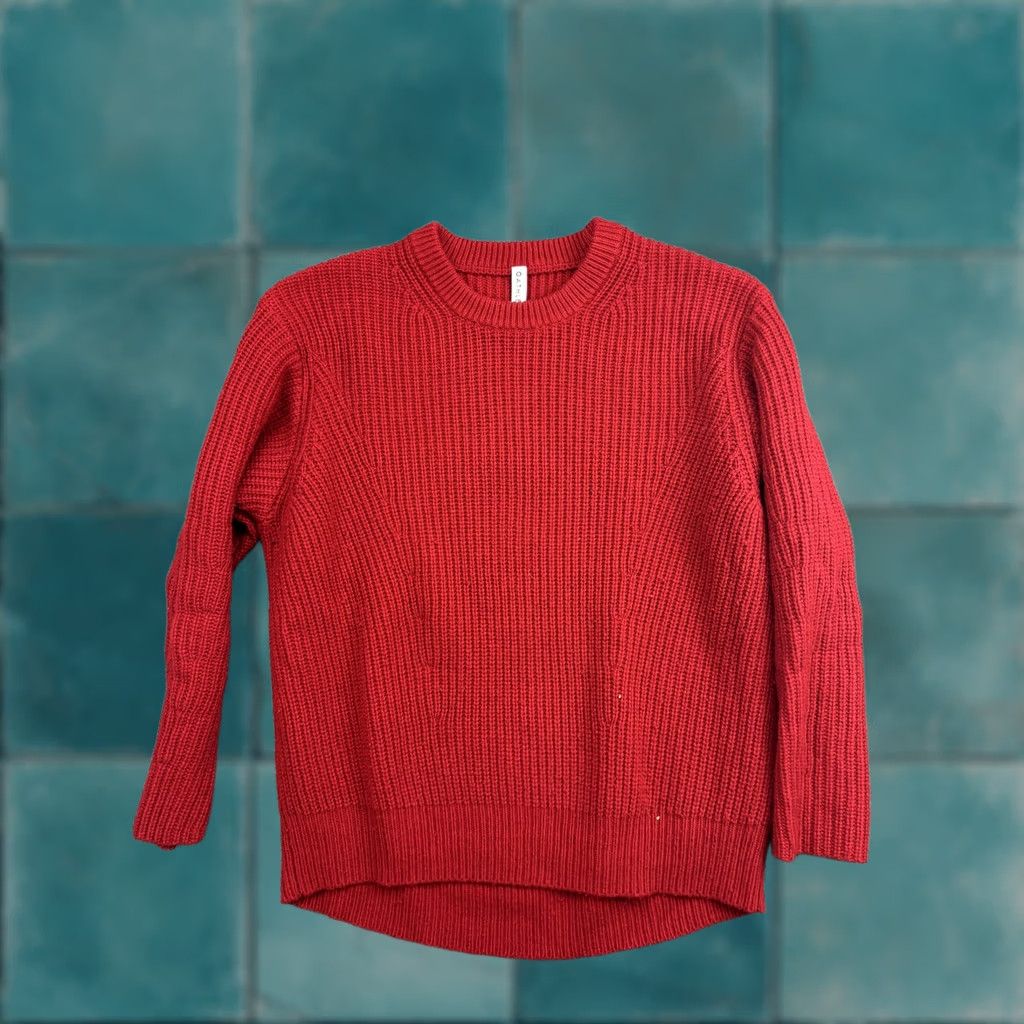 Athleta Athleta Sweater Womens Medium Red Chunky Knit Wool Blend Crew Neck Pullover Size M / US 6-8 / IT 42-44 - 1 Thumbnail