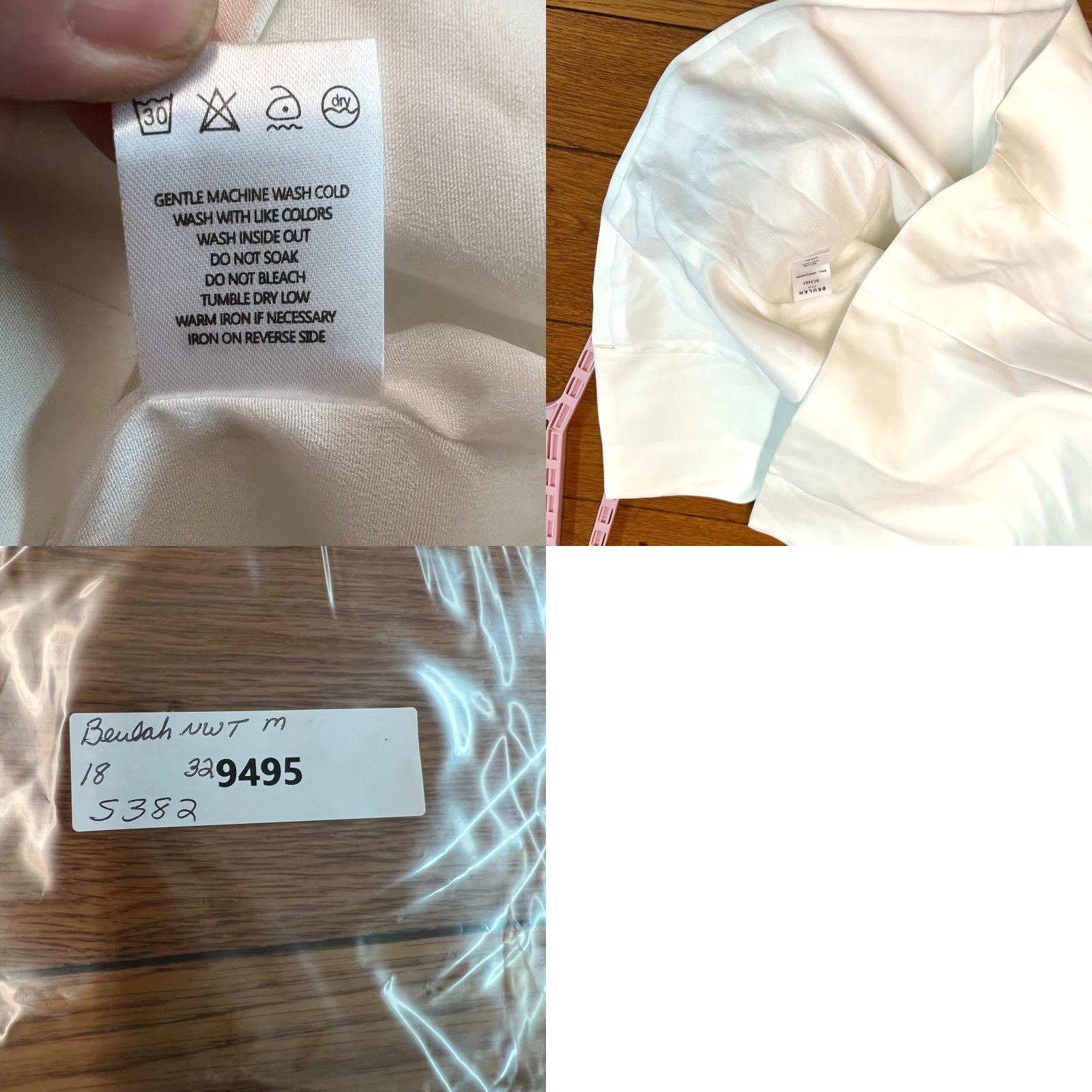 Vintage Beulah Patchwork Ruffles White Dress – Woman M Midi Chiffon Jacket Dress, Sleeveless, Double Breasted, Business/Cocktail, Regular Size M, White Size M / US 6-8 / IT 42-44 - 8 Thumbnail