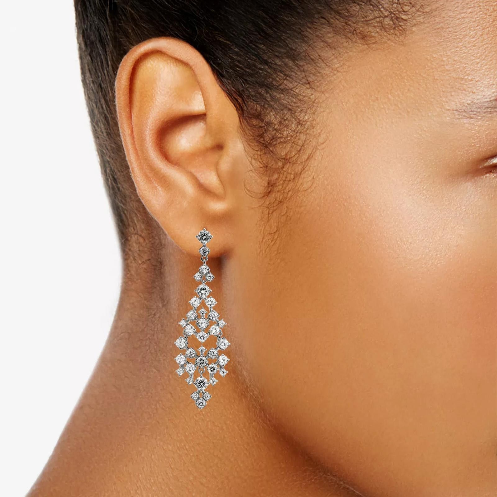 Other Eliot Danori SilverPlated Cubic Zirconia Chandelier Earrings Size ONE SIZE - 3 Thumbnail