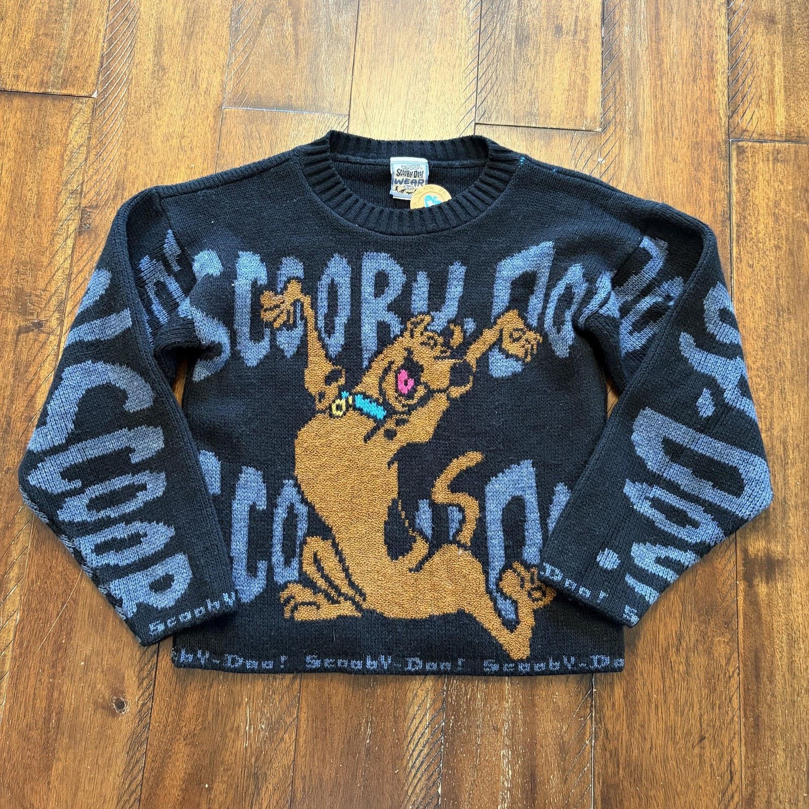 Vintage Vtg Scooby-Doo Wear Sweater Kids 10-12 Knit Cartoon 90s Size US XXS / EU 40 - 2 Thumbnail