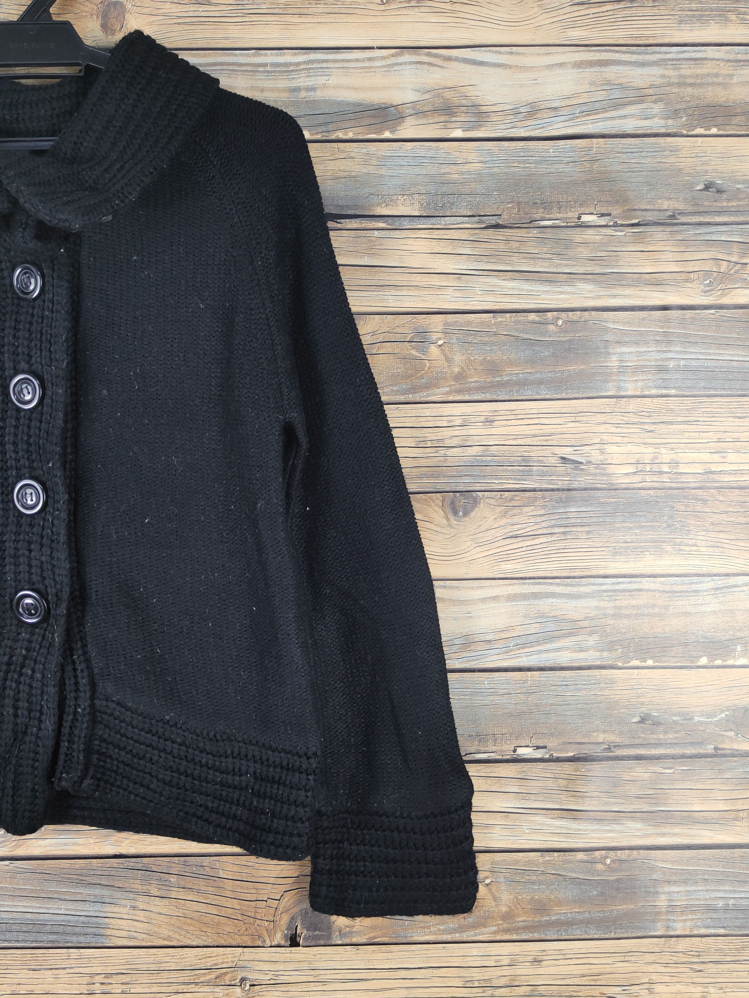 Japanese Brand B.K.M.S Black Knitwear Cardigan #W1509 Size M / US 6-8 / IT 42-44 - 5 Thumbnail