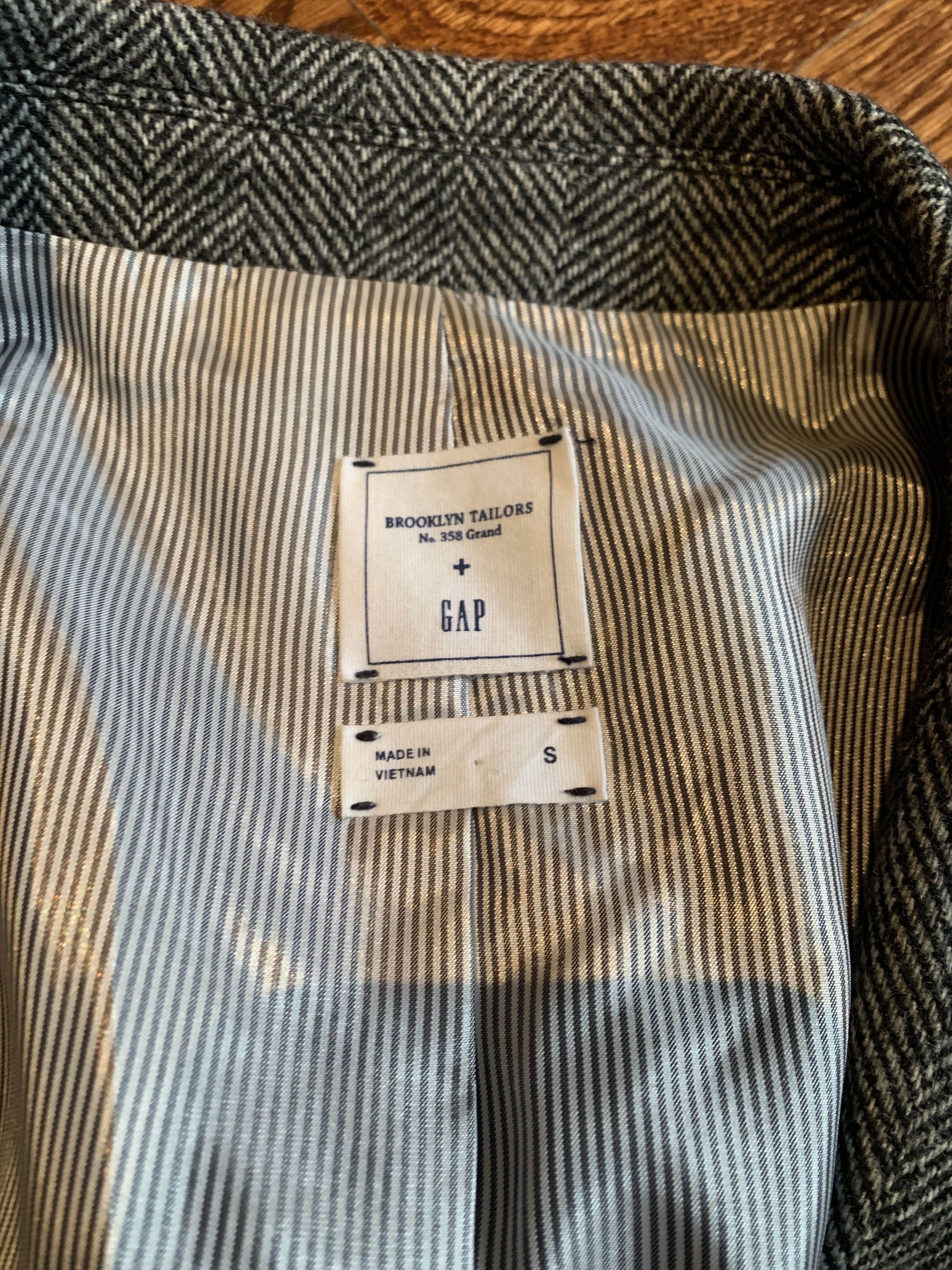 Brooklyn Tailors × Gap Herringbone Tweed Blazer Size 34S - 4 Thumbnail