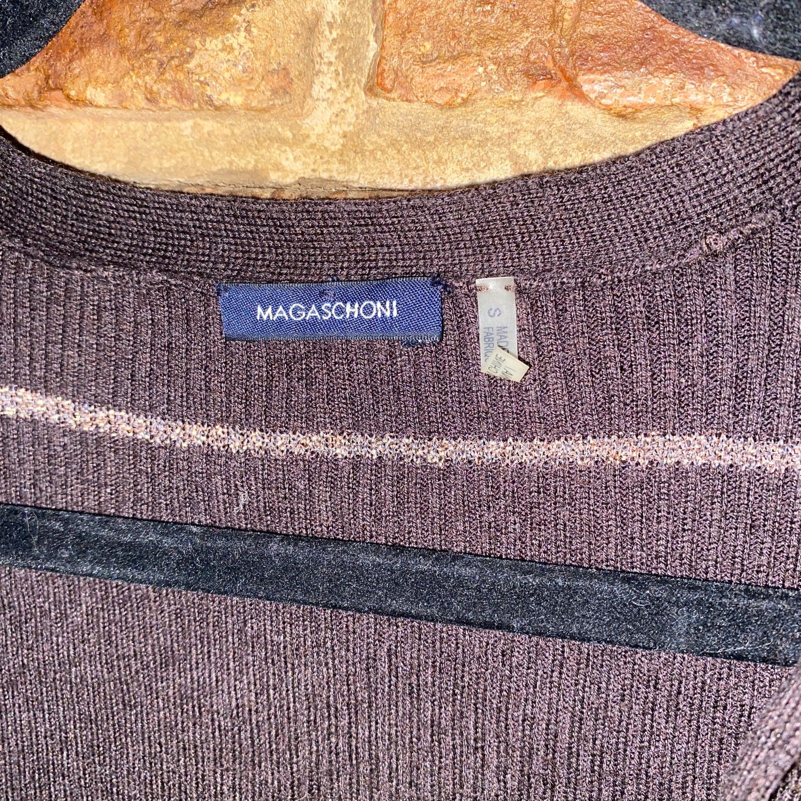 Magaschoni Magaschoni Brown Metallic Button Down Cardigan Sweater Small Size S / US 4 / IT 40 - 4 Thumbnail