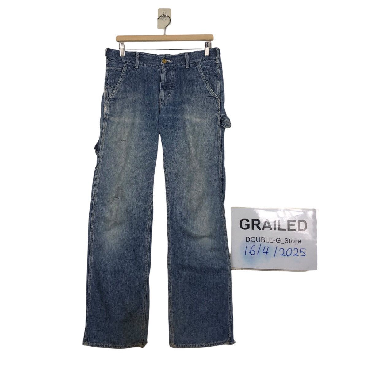 Japanese Brand × Vintage 📌Vintage Carpenter Denim Pants Worker Denim & Dungaree 92's Size US 32 / EU 48 - 1 Thumbnail