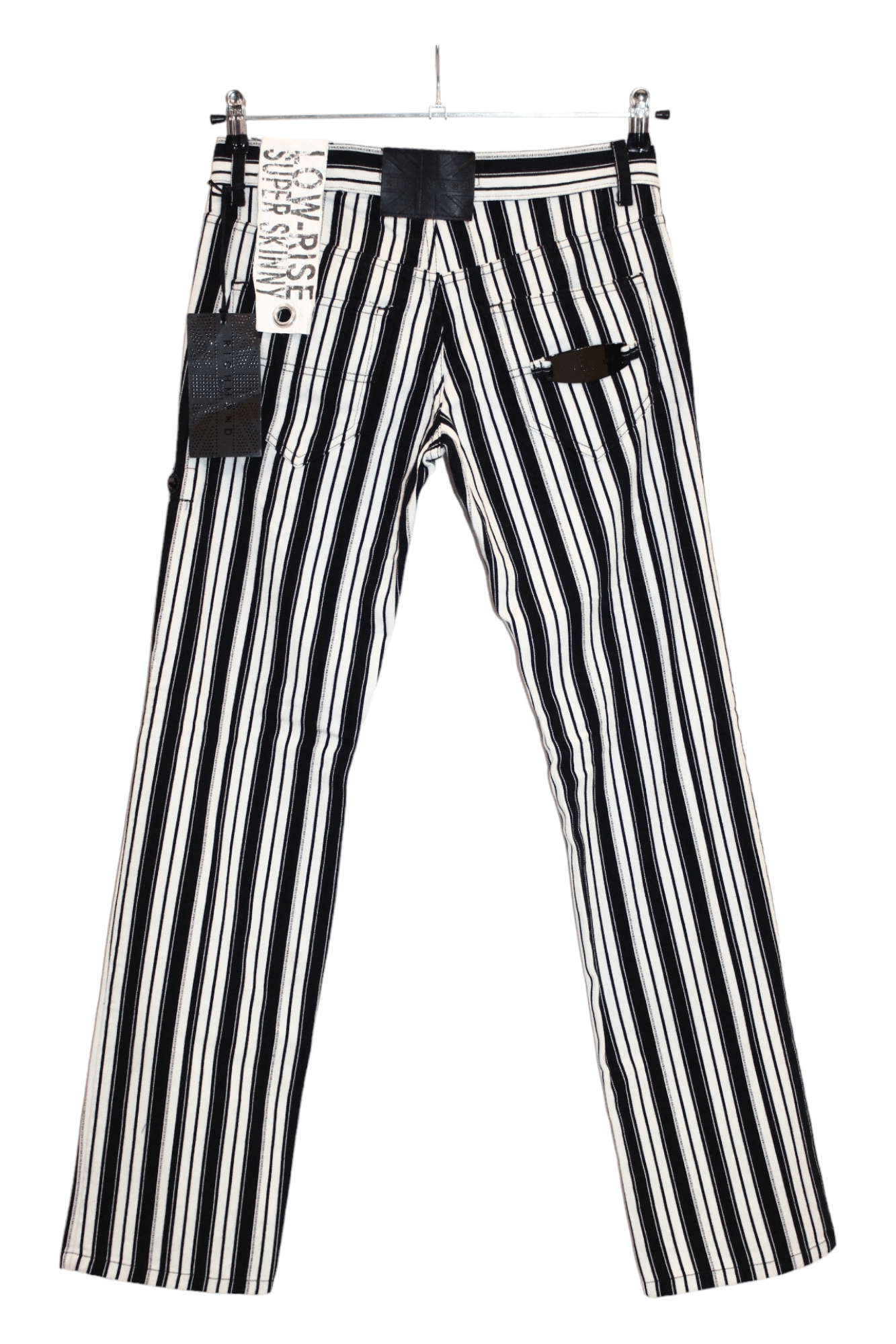 John Richmond Richmond Denim Low-Rise Super Skinny Striped Jeans Size US 31 - 3 Thumbnail