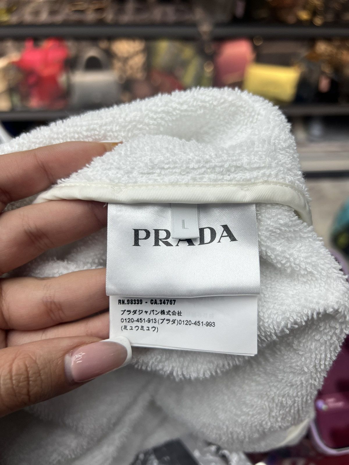 Prada Prada White Terry Cotton Tee Size US L / EU 52-54 / 3 - 7 Thumbnail