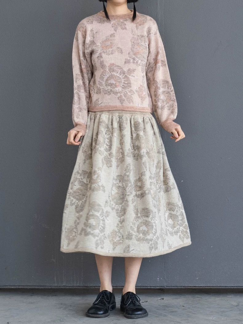 Kenzo KENZO Fine beige floral knit skirt Size 25" / US 0 / IT 36 - 4 Thumbnail