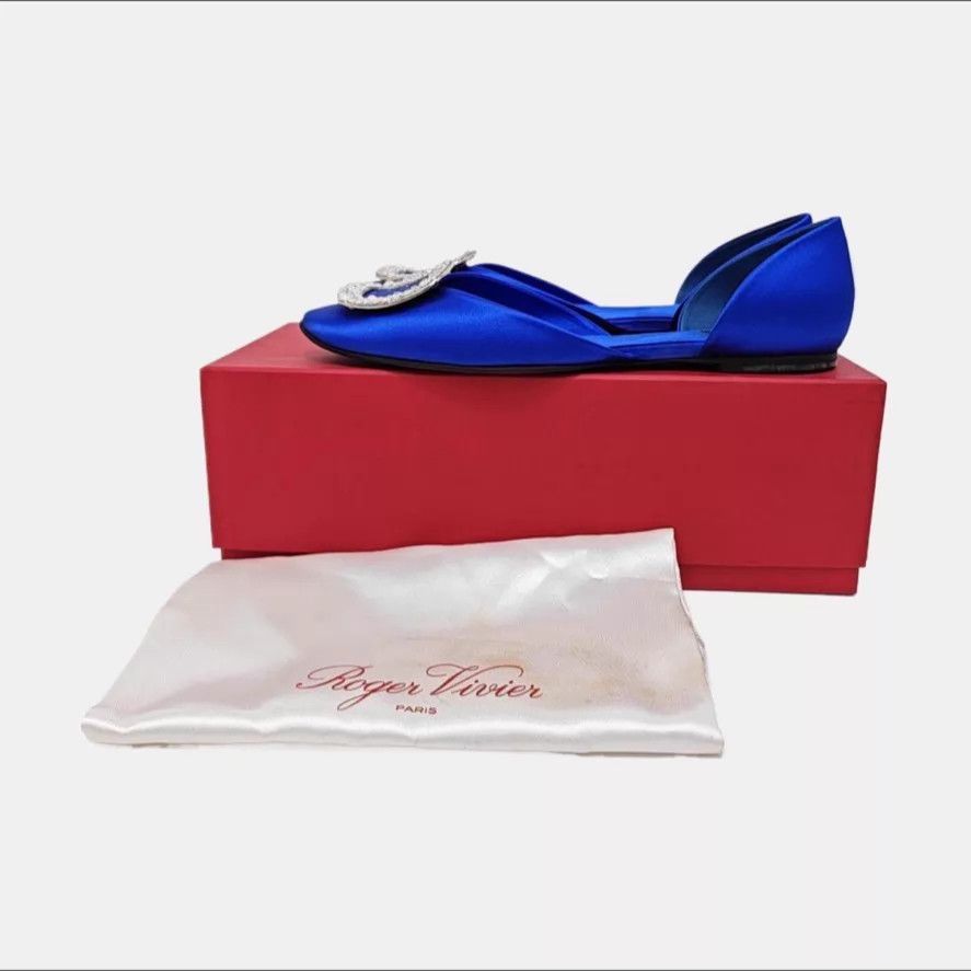 Roger Vivier Roger Vivier Satin Square Crystal Flats 39 Size US 8.5 / IT 38.5 - 2 Thumbnail