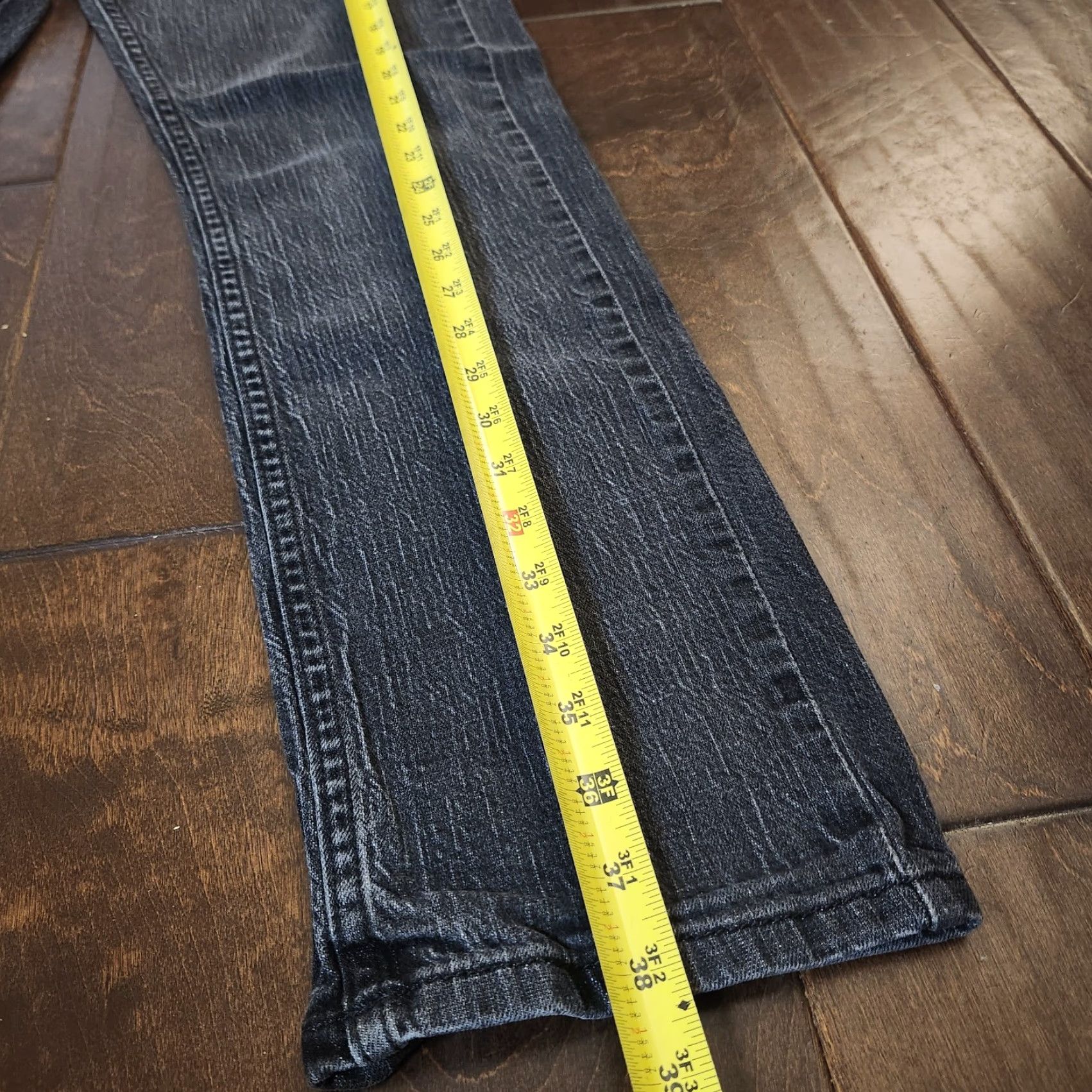 Denime Adam Levine The Dean Jeans Mens Black Gray Heathered Denim Straight 34X32 Regular City College Mens Jeans Size US 34 / EU 50 - 7 Thumbnail