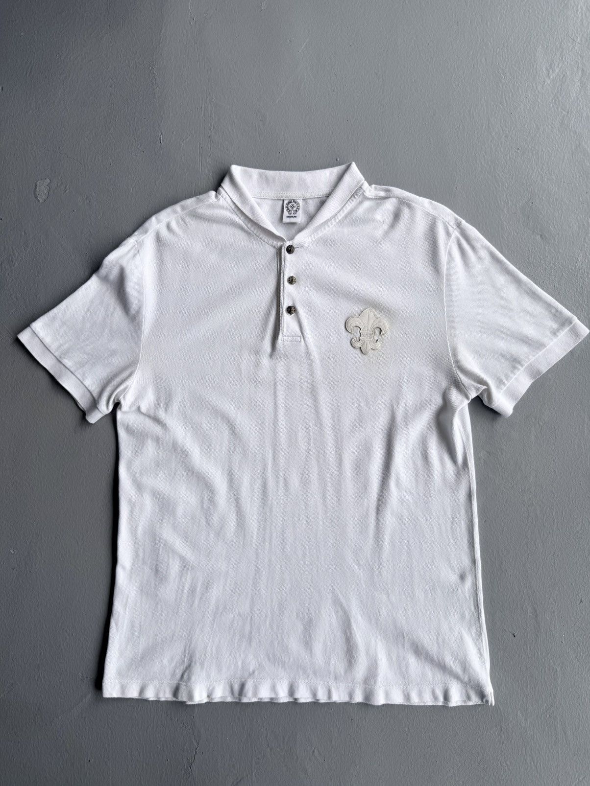 Chrome Hearts × Vintage 1 OF 1! RARE Fleur Leather Patched Polo Shirt Size US M / EU 48-50 / 2 - 1 Thumbnail