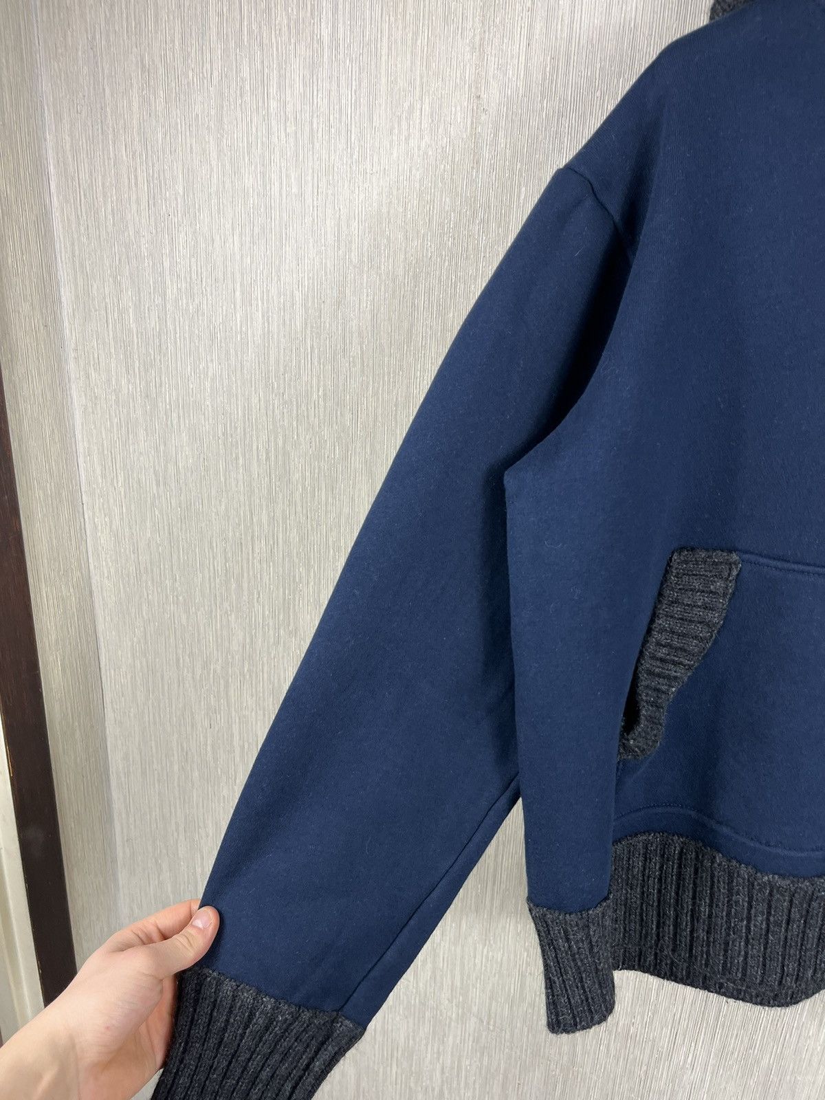 DAVID NAMAN David Mayer Naman hybrid wool cotton knit hoodie button up Size XL / US 12-14 / IT 48-50 - 17 Thumbnail